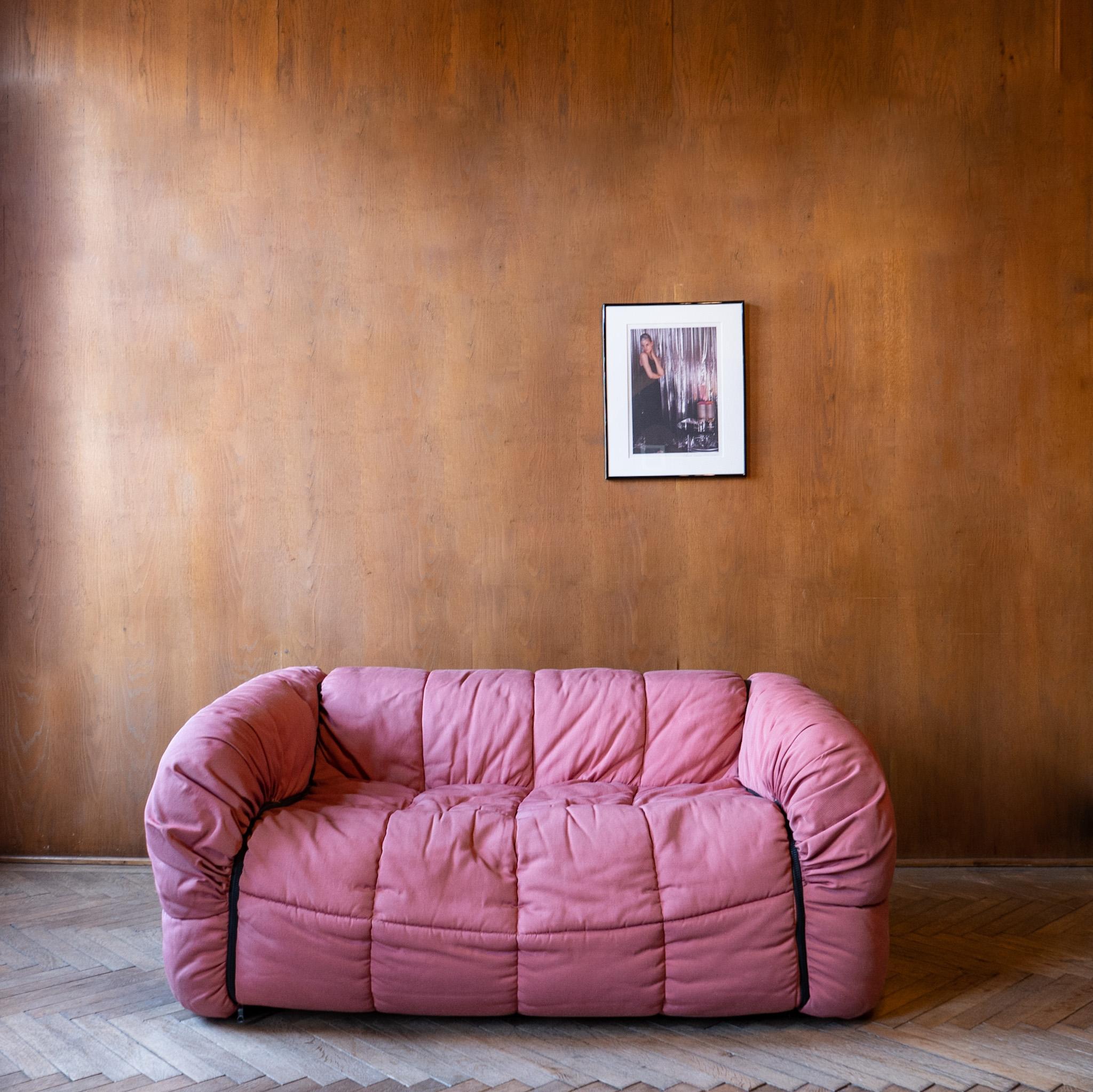 Italian Mid-Century Modern Pink Strips Sofa by Cini Boeri for Arflex, Italy, 1970s