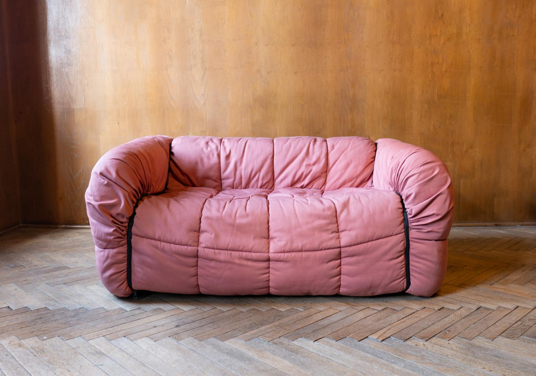 Mid-Century Modern Pink Strips Sofa by Cini Boeri for Arflex, Italy, 1970s In Good Condition In Vienna, AT