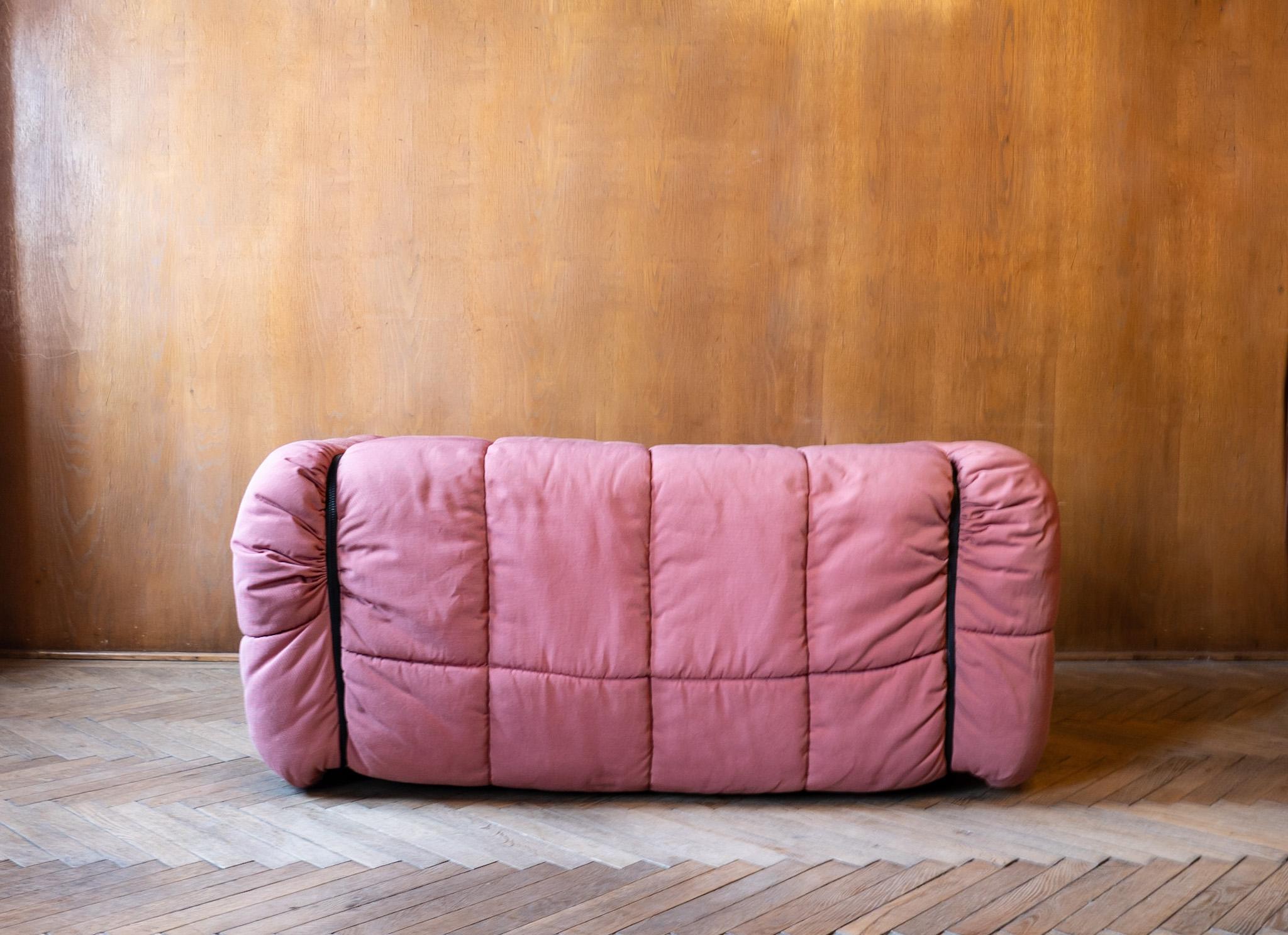Late 20th Century Mid-Century Modern Pink Strips Sofa by Cini Boeri for Arflex, Italy, 1970s