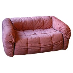 Rosa gestreiftes Sofa von Cini Boeri für Arflex, Italien 1970er Jahre