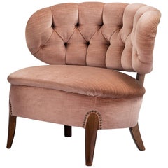 Mid-Century Modern Pink Velvet Easy Chairs by Otto Schulz, 1950s