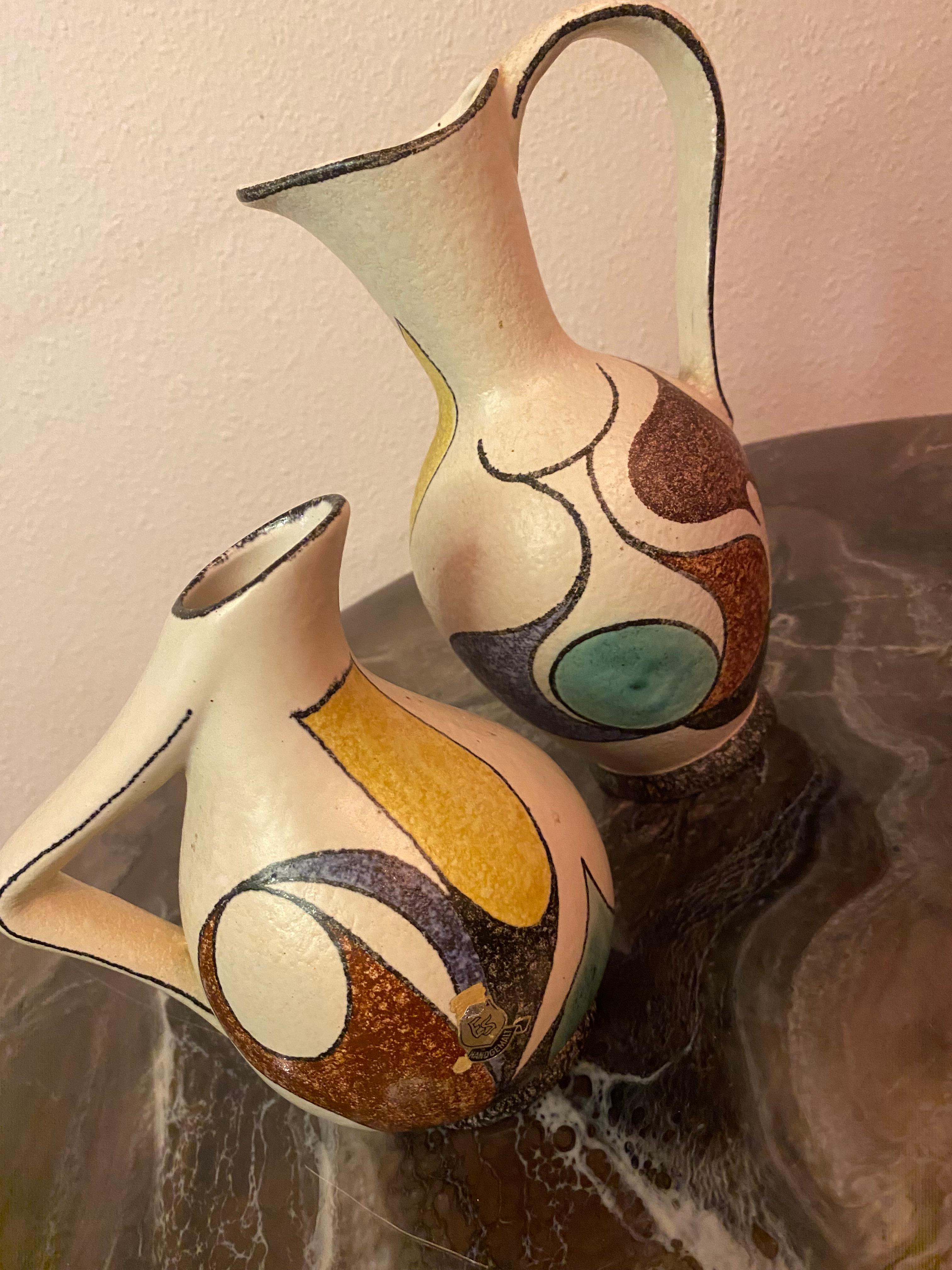 German Mid-Century Modern  Pitchers or Vases by ES Keramik
