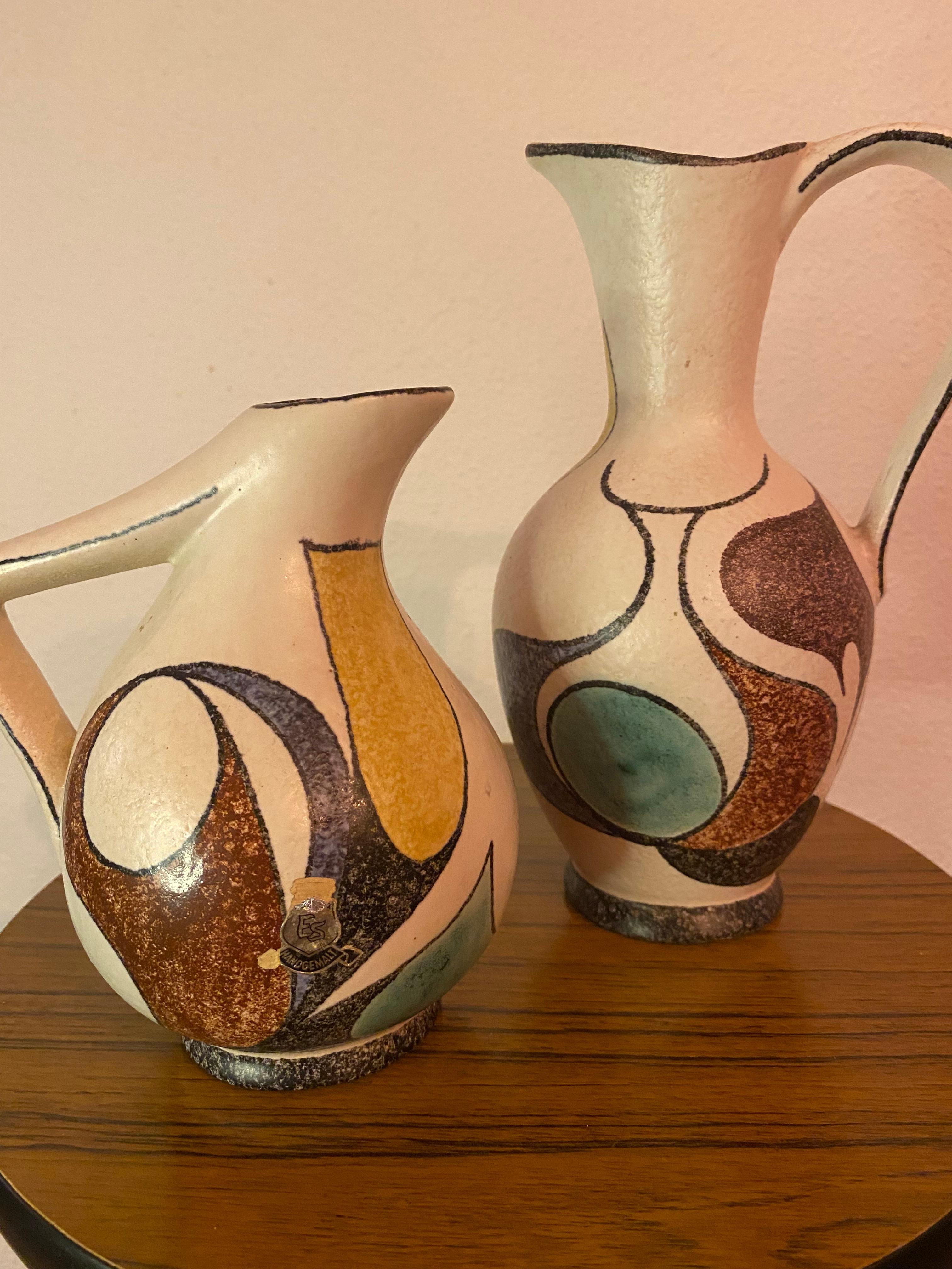 Mid-Century Modern  Pitchers or Vases by ES Keramik In Good Condition In Waddinxveen, ZH