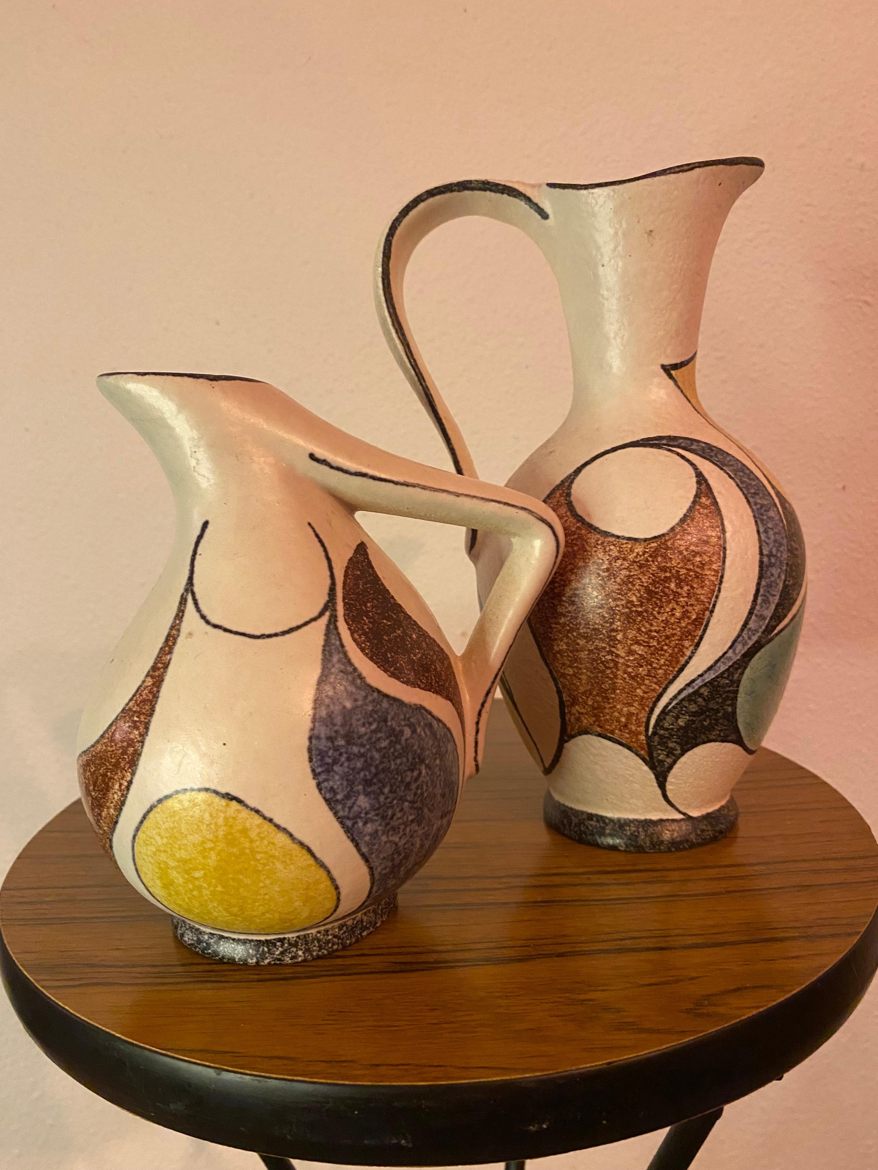Ceramic Mid-Century Modern  Pitchers or Vases by ES Keramik