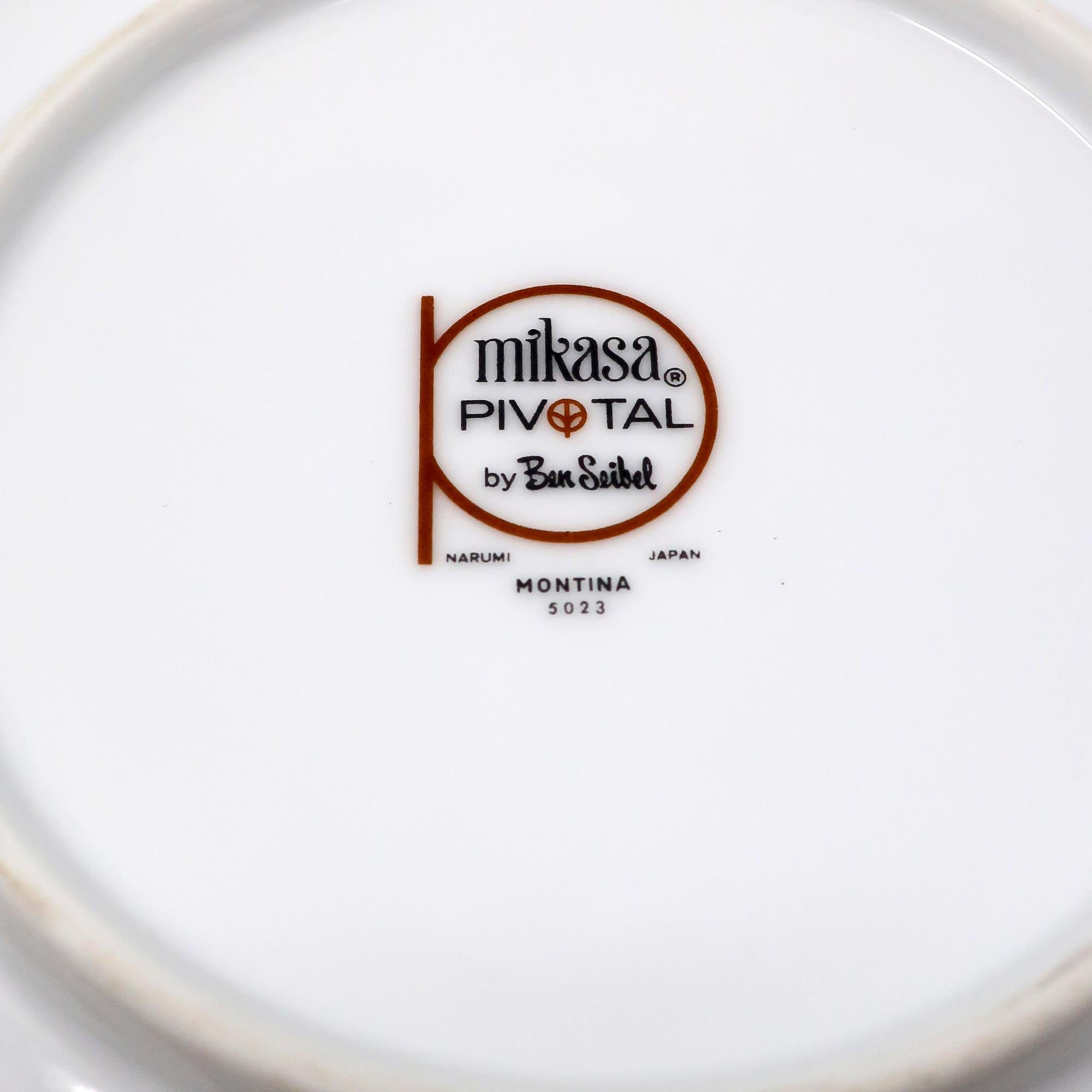 Ceramic Mid-Century Modern Pivotal Dinnerware by Ben Siebel for Mikasa, Service for 6