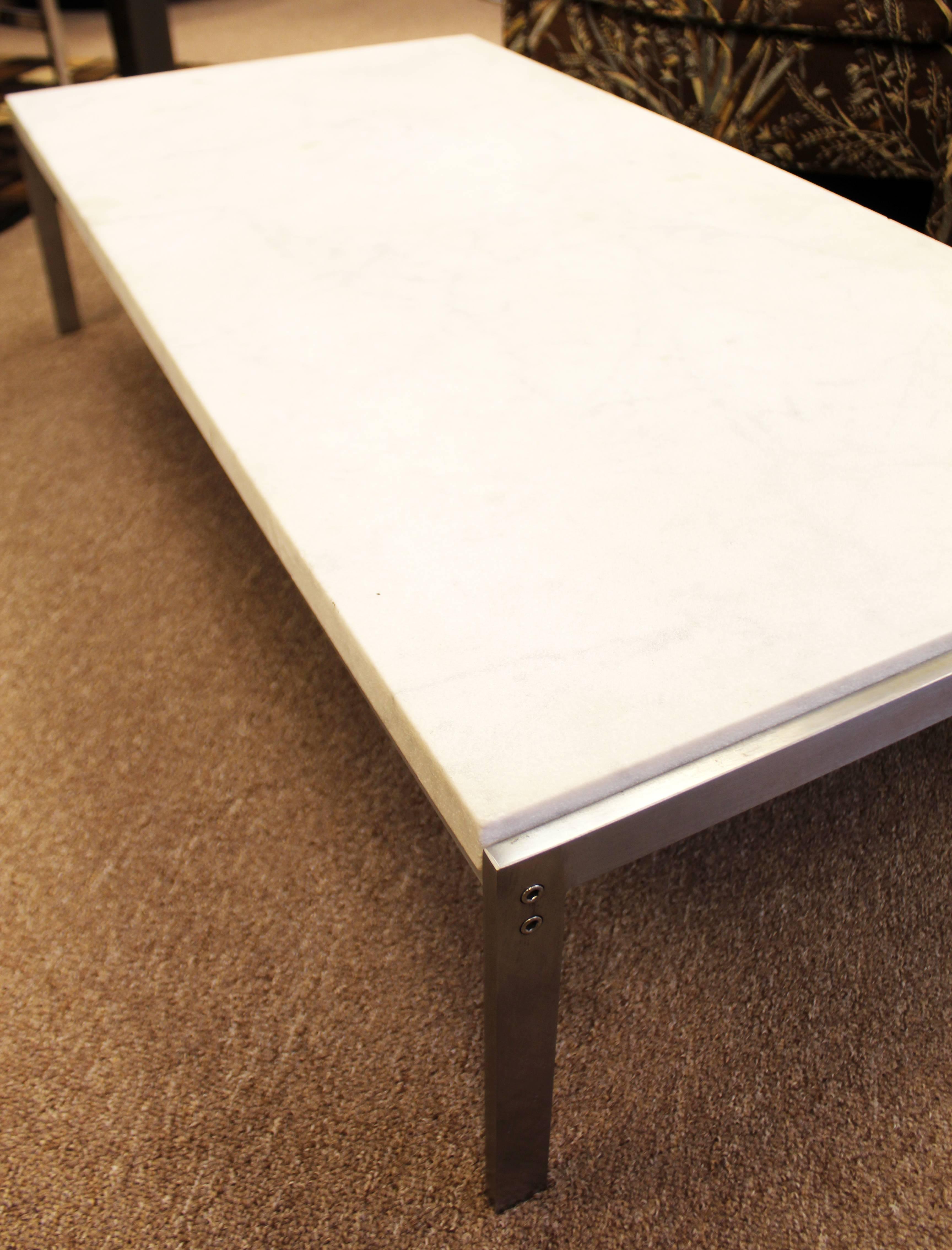 Danish Mid-Century Modern PK-63 for Fritz Hansen Marble and Brushed Steel Coffee Table