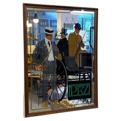 Mid-Century Modern Pkz Marque Advertising Mirror by the Arca Company, 1960s