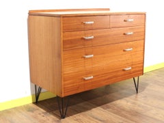 Mid-Century Modern Plan Chest Dresser on Hairpin Legs