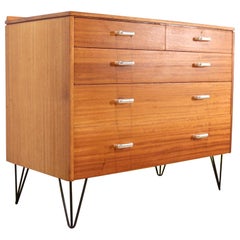 Vintage Mid-Century Modern Plan Chest Dresser on Hairpin Legs