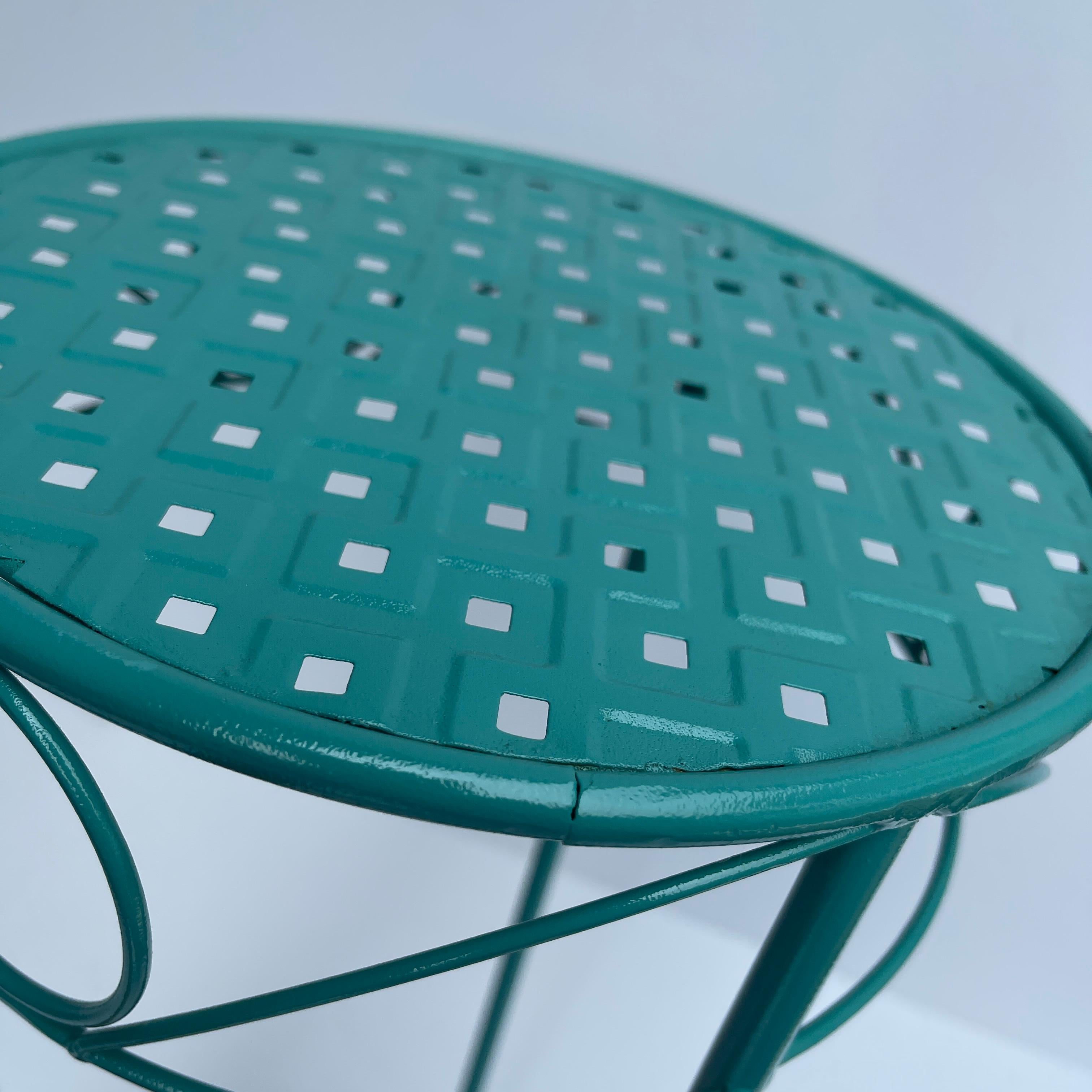 Mid-Century Modern Plant Stand, Powder Coated Turquoise 3
