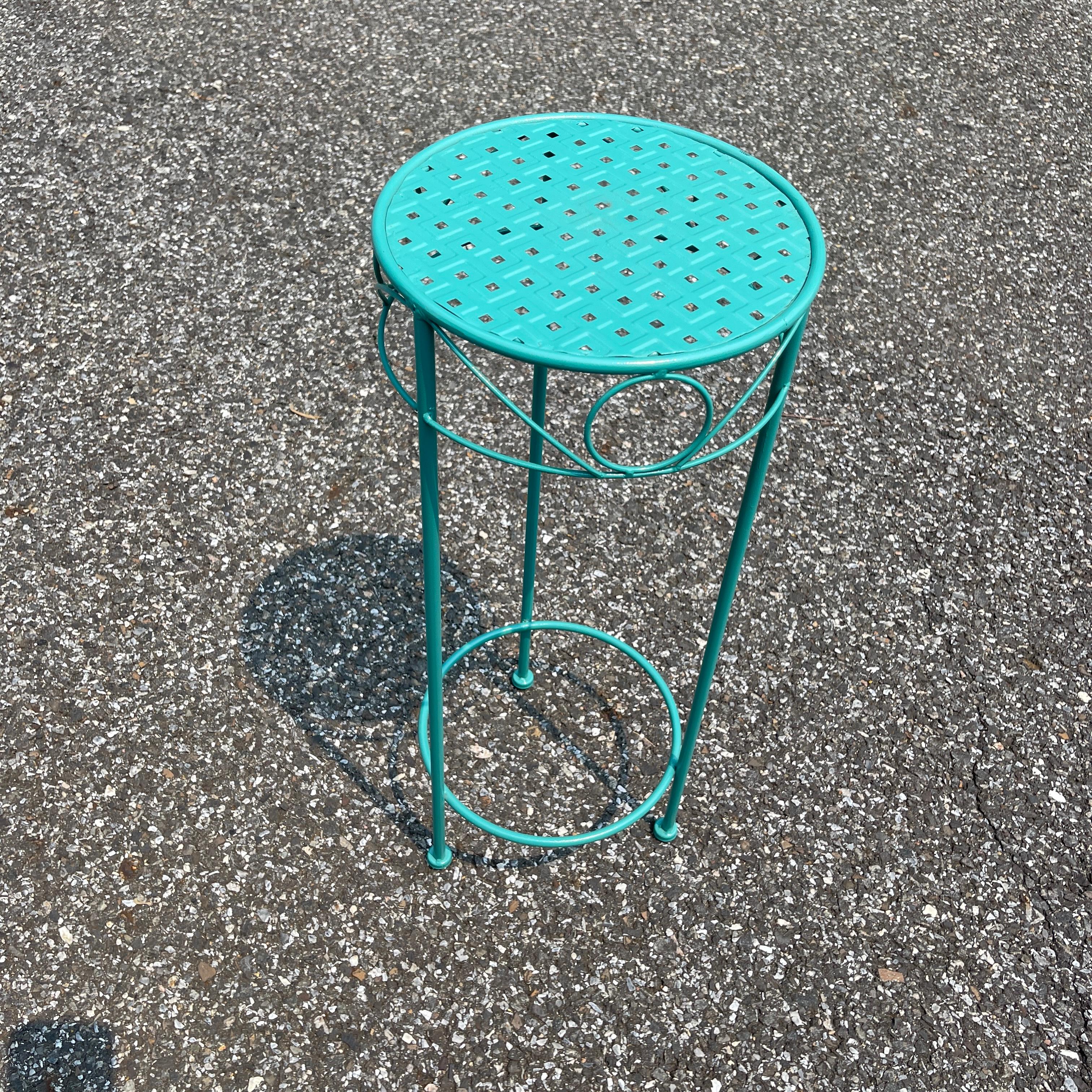 Mid-Century Modern Plant Stand, Powder Coated Turquoise 4