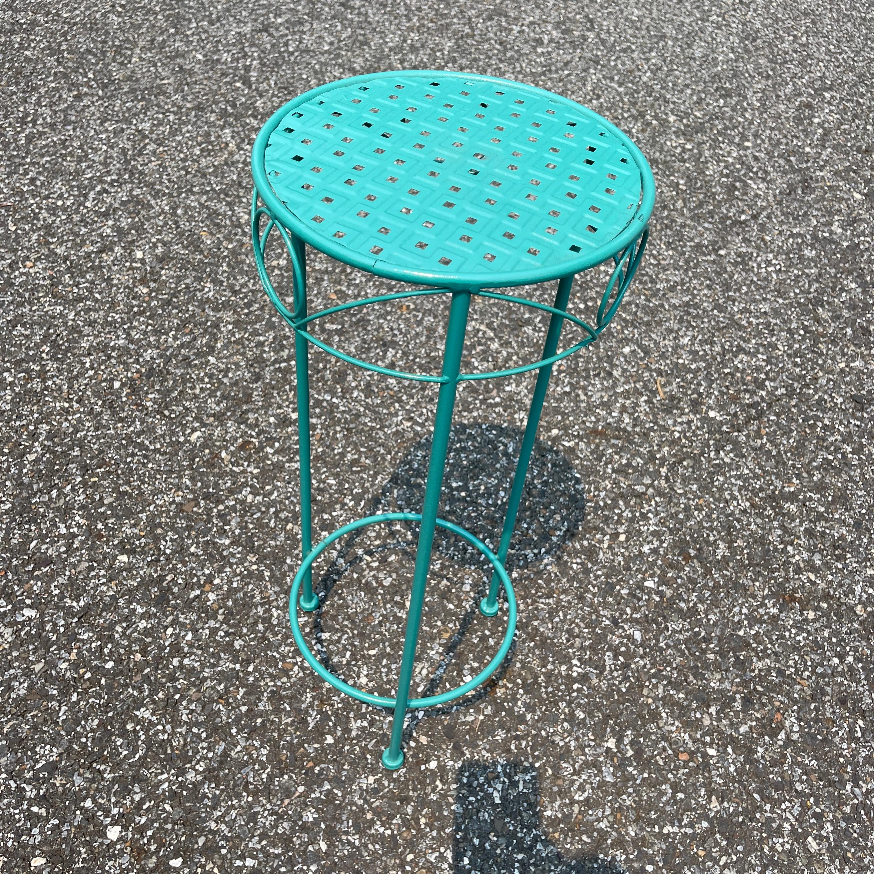 Mid-Century Modern Plant Stand, Powder Coated Turquoise 5