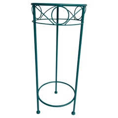 turquoise plant stand Mid-Century Modern Plant Stand, Powder Coated Turquoise