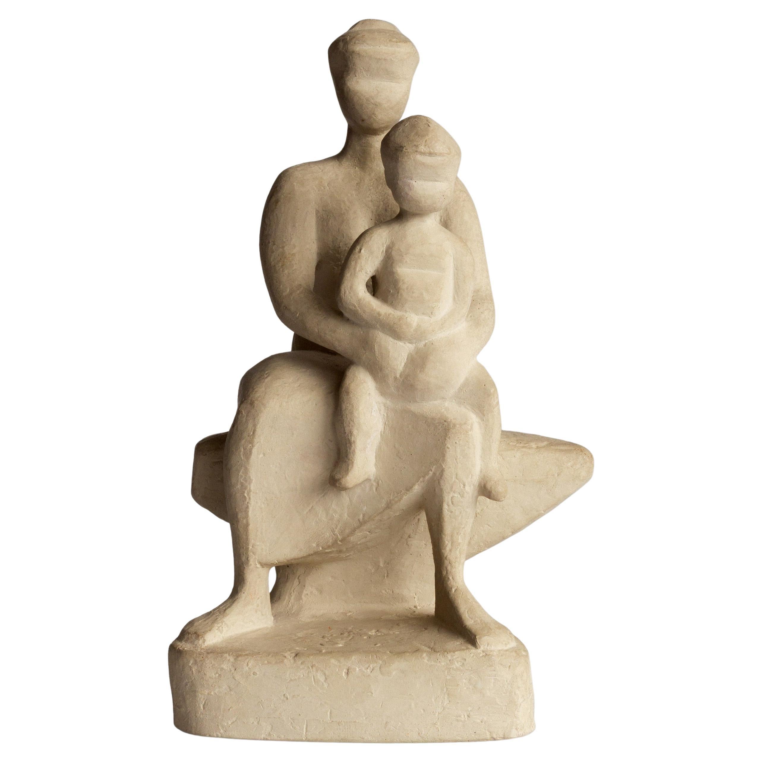Mid-Century Modern Plaster Sculpture by Stig Blomberg, Sweden, 1950s For Sale
