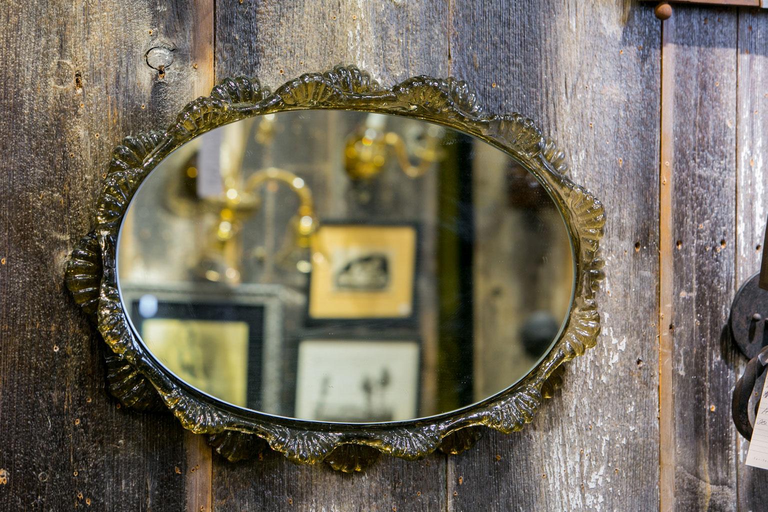 Mid-Century Polycarbonate Mirror that looks like Murano Glass 1