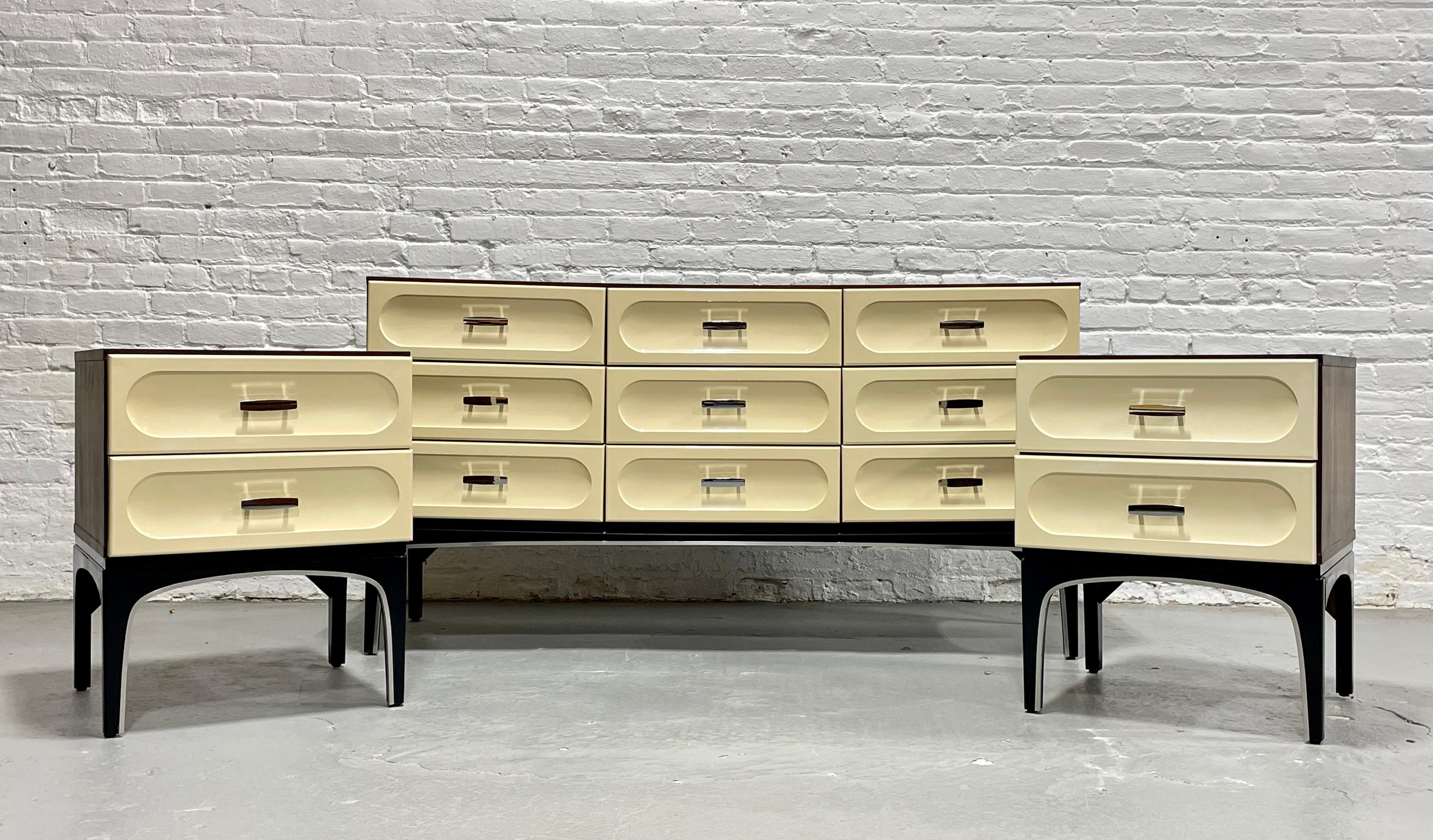 Mid Century Modern Plastic + ROSEWOOD CREDENZA / Long Dresser by Vallieres For Sale 13