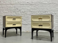 Mid Century Modern Plastic + ROSEWOOD NIGHTSTANDS / Bedside Tables by Vallieres