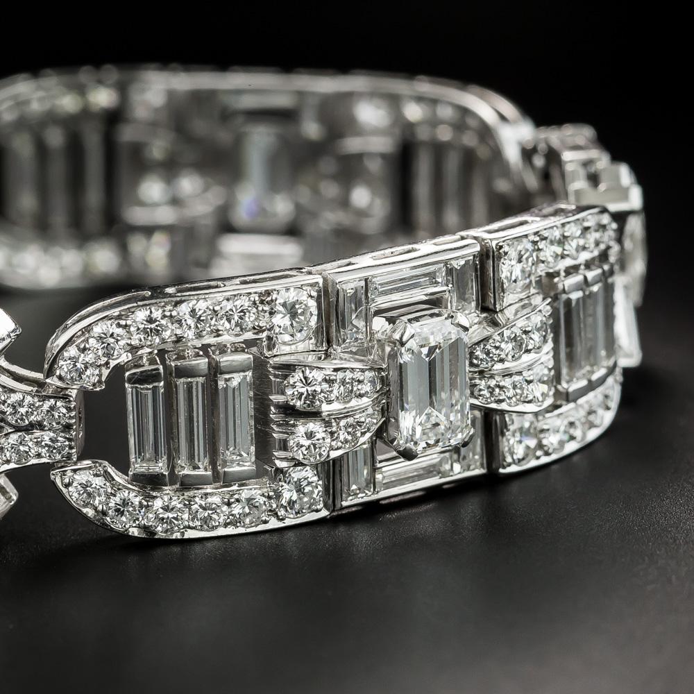 Mid-Century Modern Platinum Diamond Bracelet For Sale 1