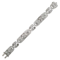 Mid-Century Modern Platinum Diamond Bracelet