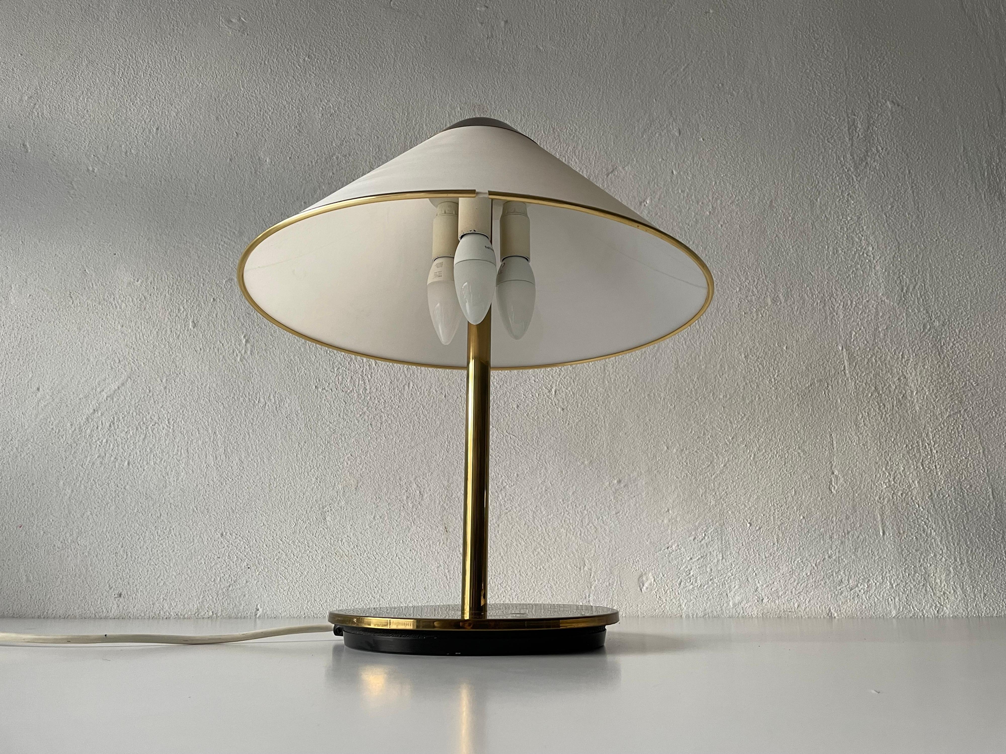 Space Age Mid-Century Modern Plexiglass and Brass Luxurious Table Lamp, 1950s, Germany