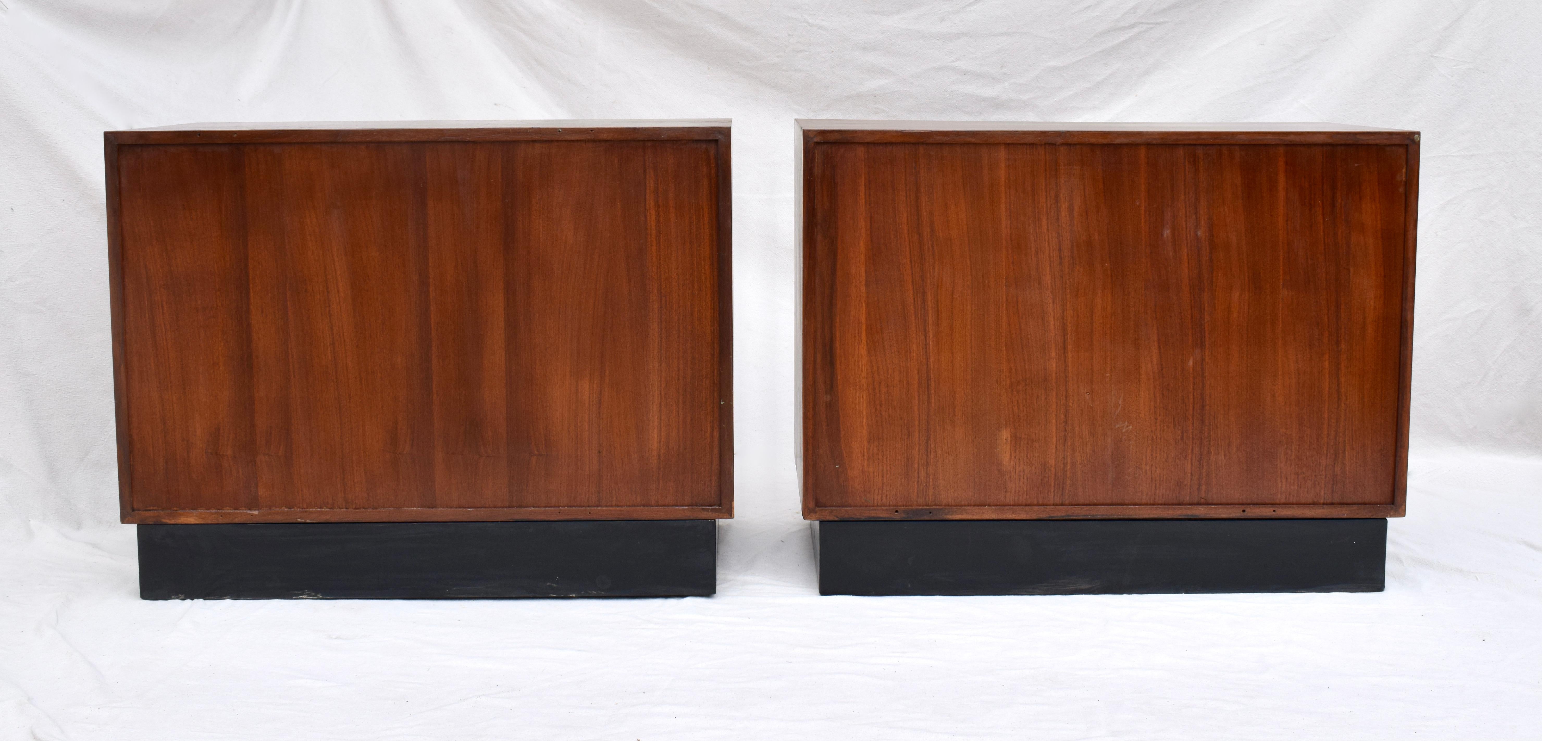 20th Century Mid-Century Modern Plinth Base Chests of Drawers