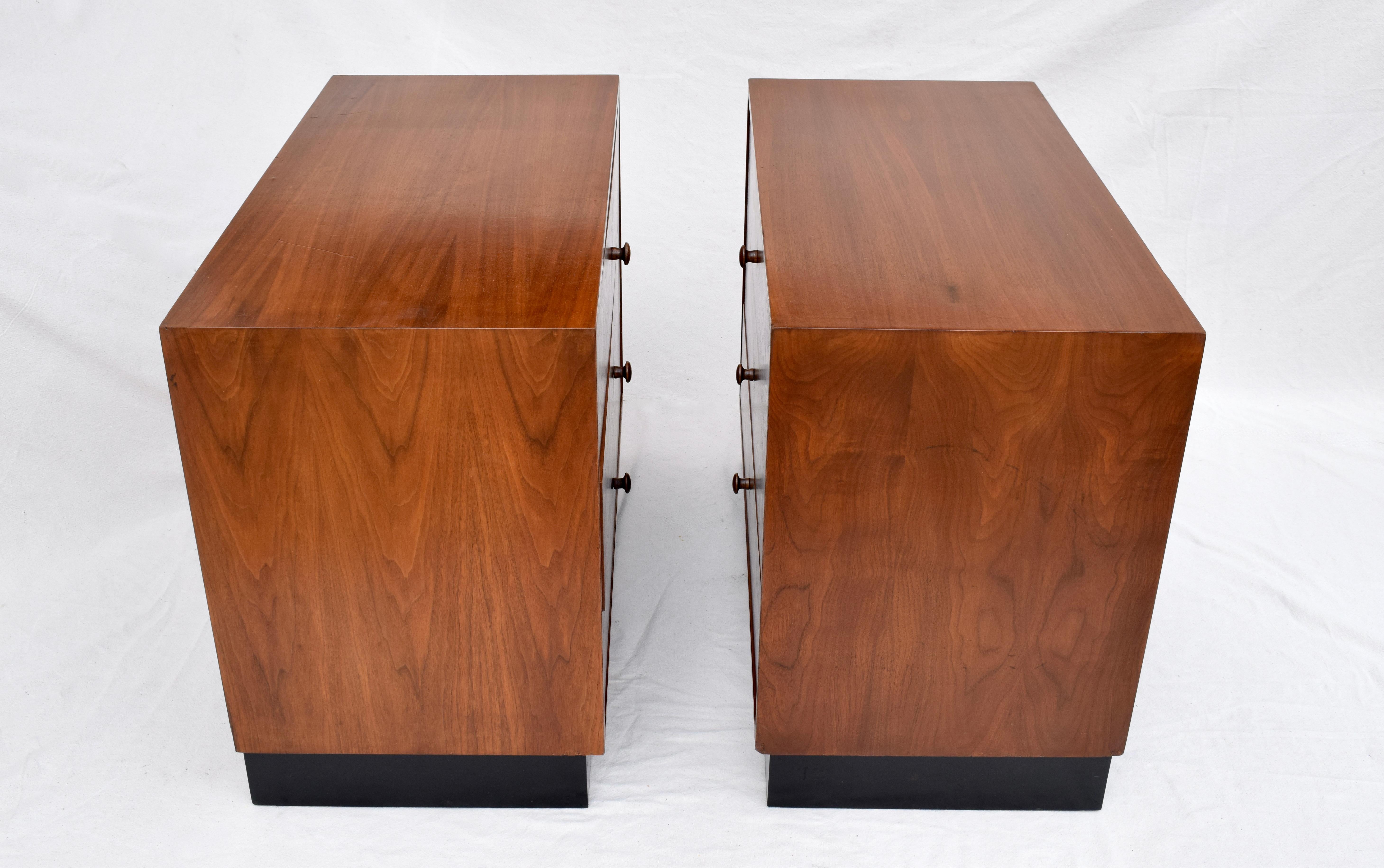 Mid-Century Modern Plinth Base Chests of Drawers 1