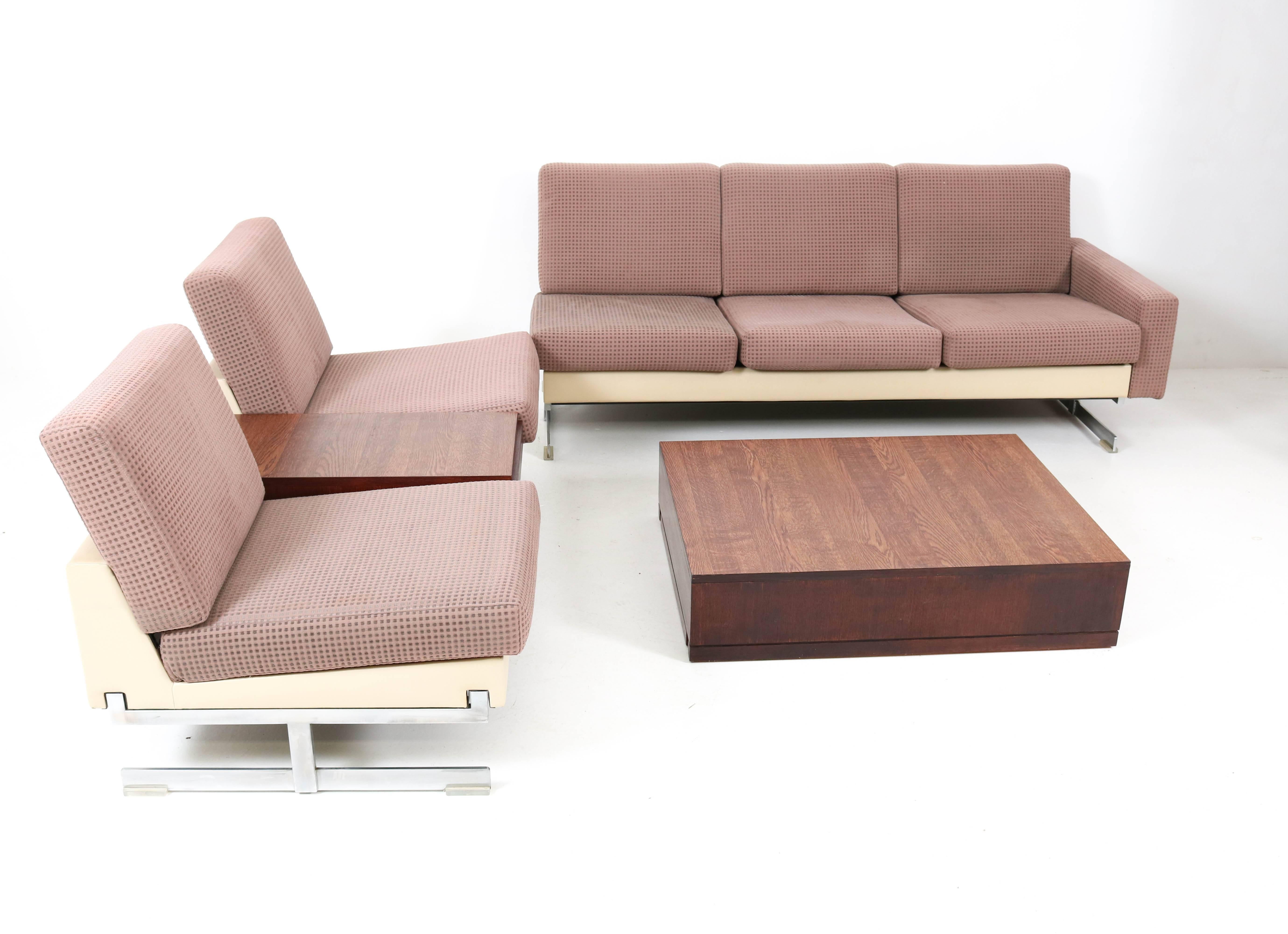 German Mid-Century Modern Pluraform Sofas with Wenge Coffee Tables by Rolf Benz, 1964