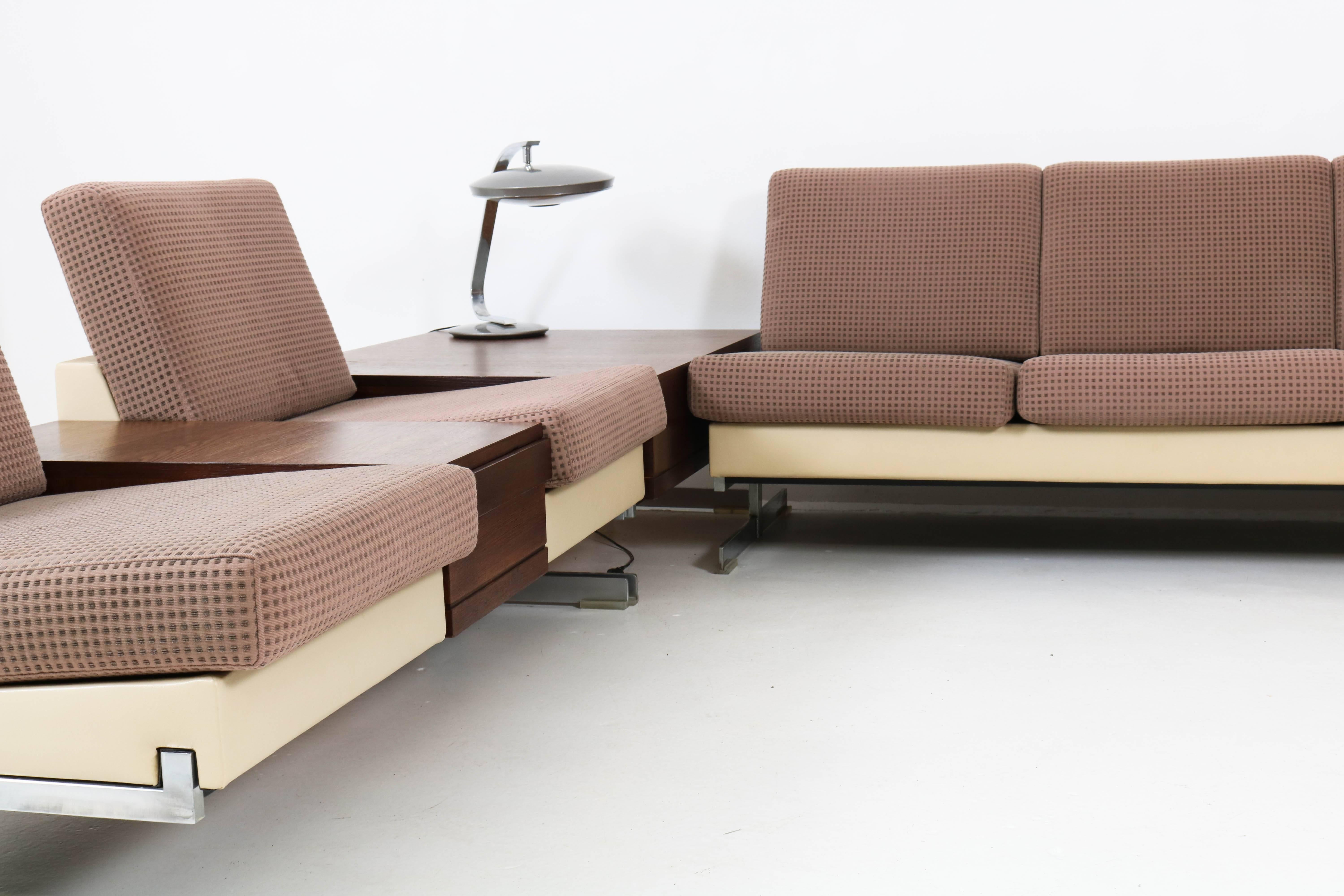 Mid-Century Modern Pluraform Sofas with Wenge Coffee Tables by Rolf Benz, 1964 In Good Condition In Amsterdam, NL