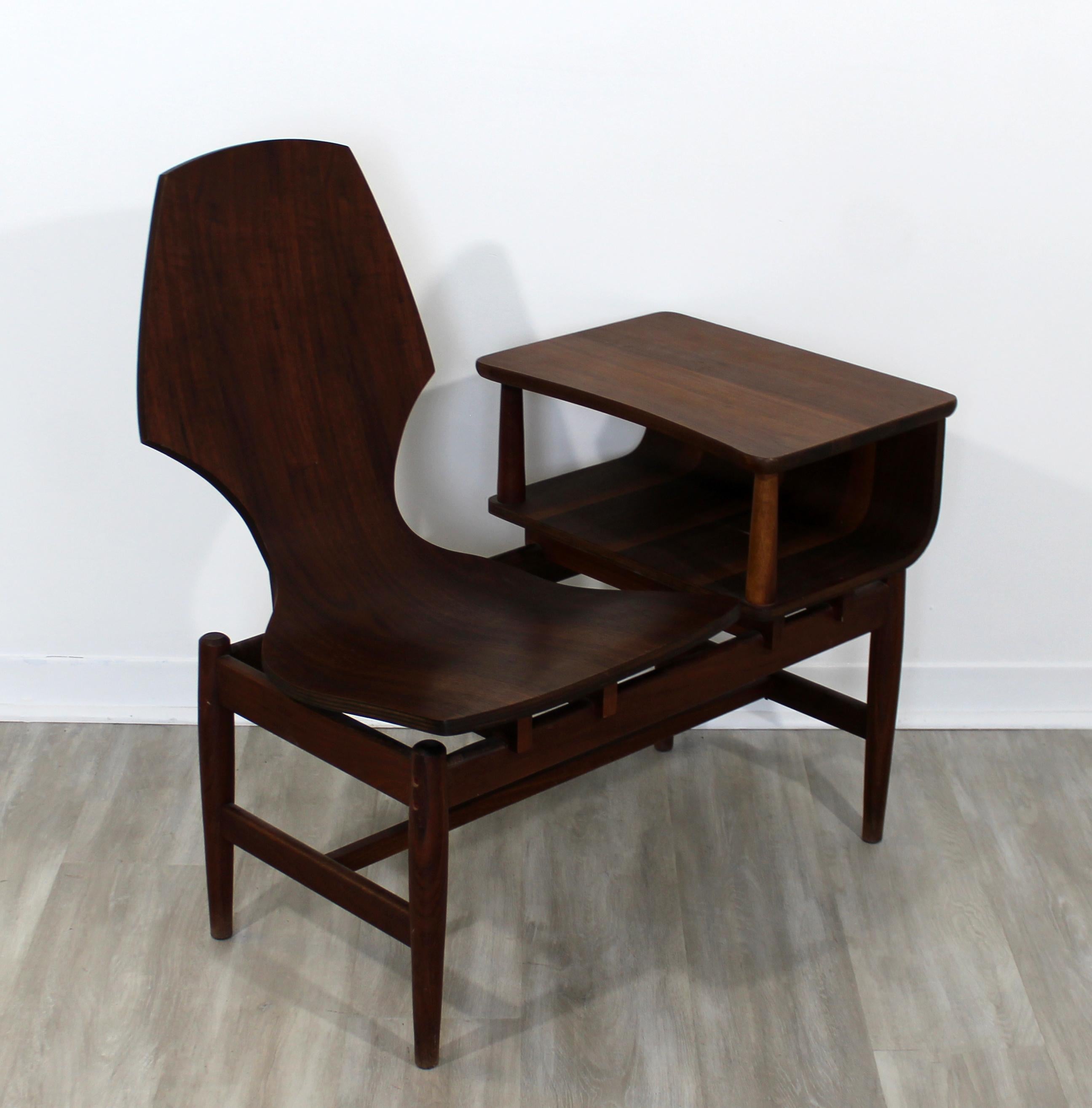 Mid-Century Modern Plycraft Bentwood Telephone Gossip Table and Side Chair 3