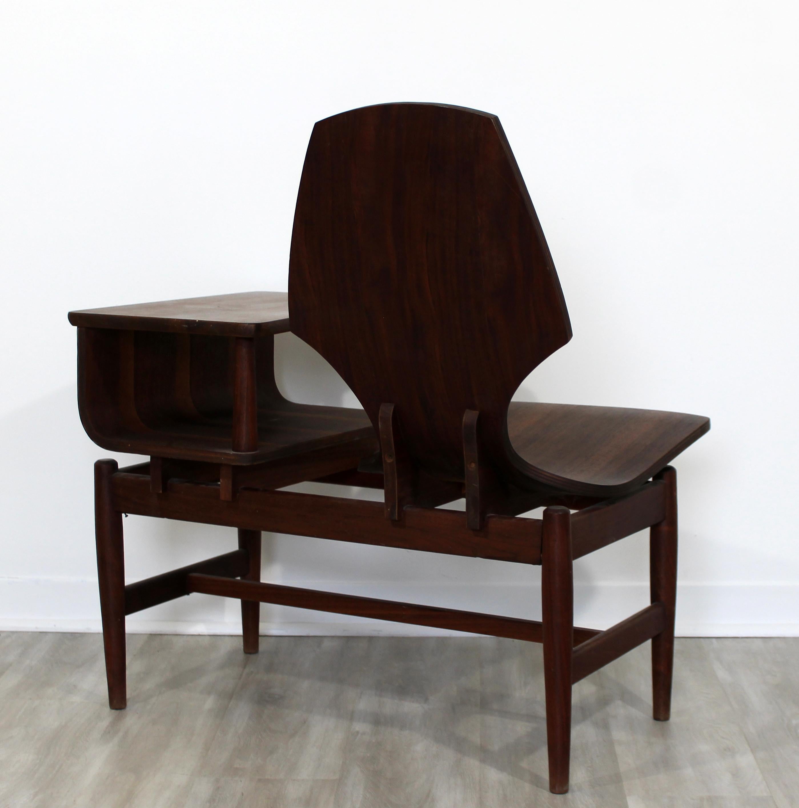 Mid-20th Century Mid-Century Modern Plycraft Bentwood Telephone Gossip Table and Side Chair