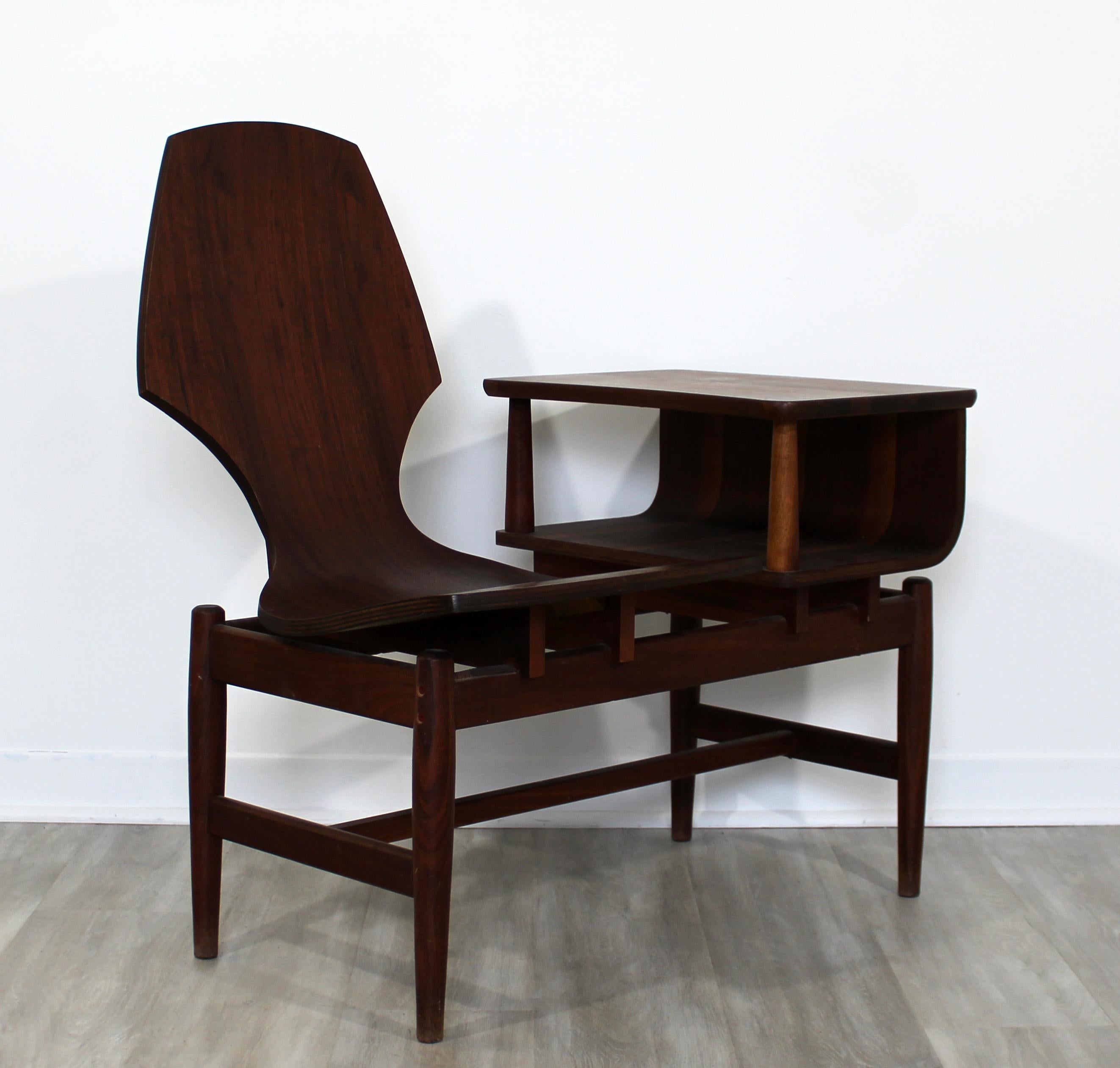 Mid-Century Modern Plycraft Bentwood Telephone Gossip Table and Side Chair 2