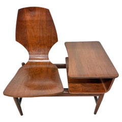 Chaise moderne du milieu du siècle Plycraft Bentwood Walnut Gossip Chair
