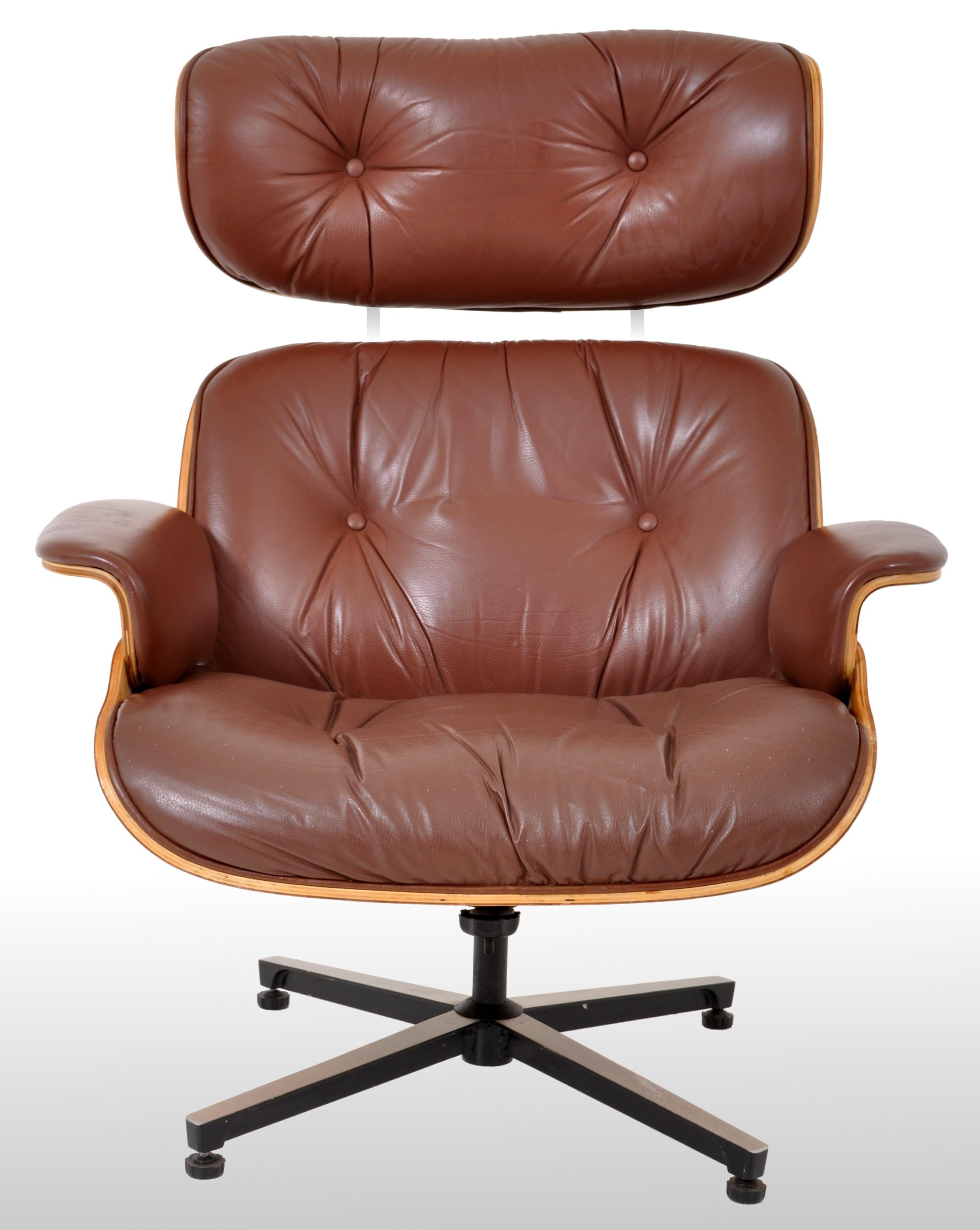 American Mid-Century Modern Plycraft Eames 670/71 Lounge Chair Recliner and Ottoman 1960s