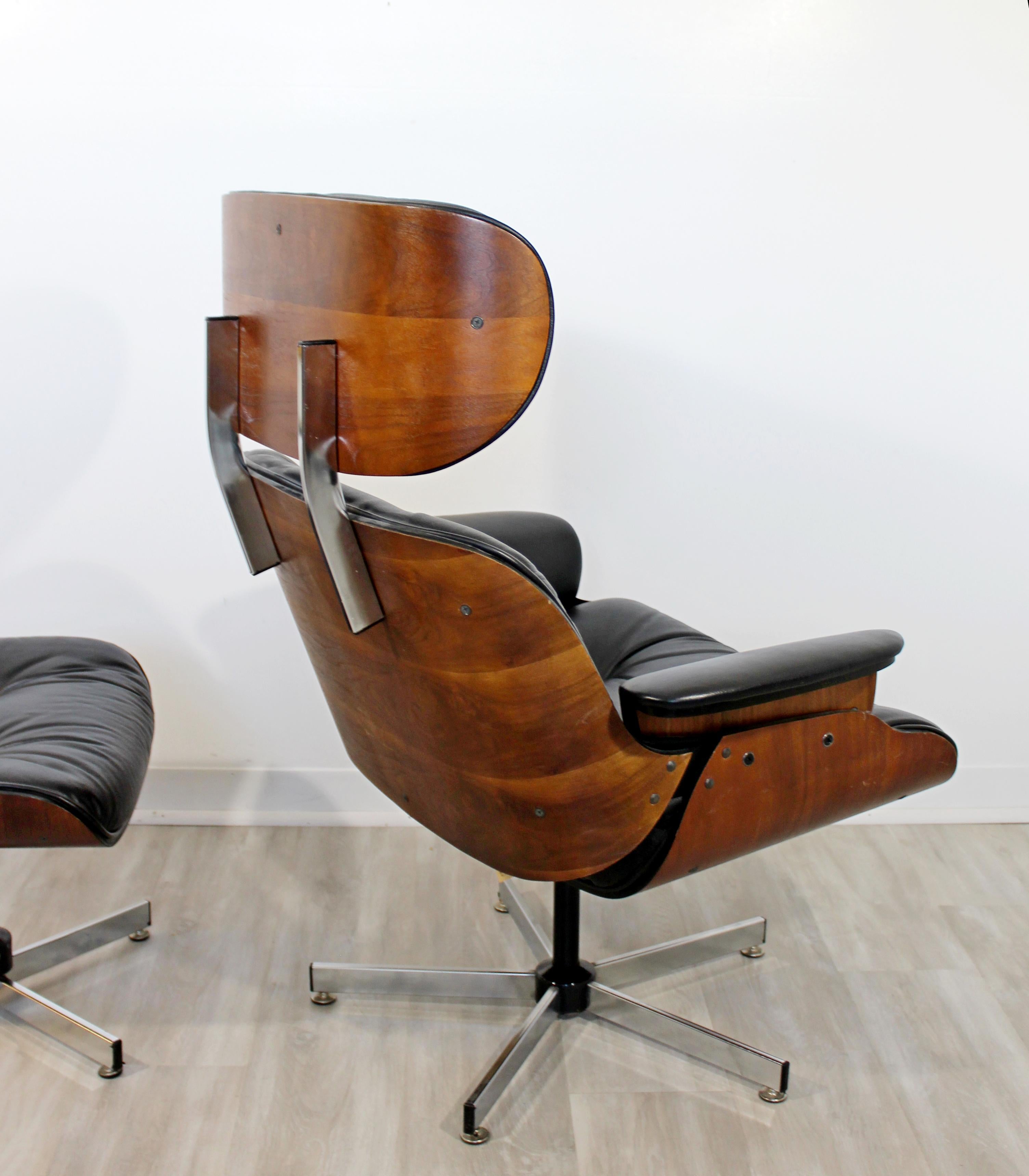 American Mid-Century Modern Plycraft Lounge Chair and Ottoman Eames Herman Miller Style