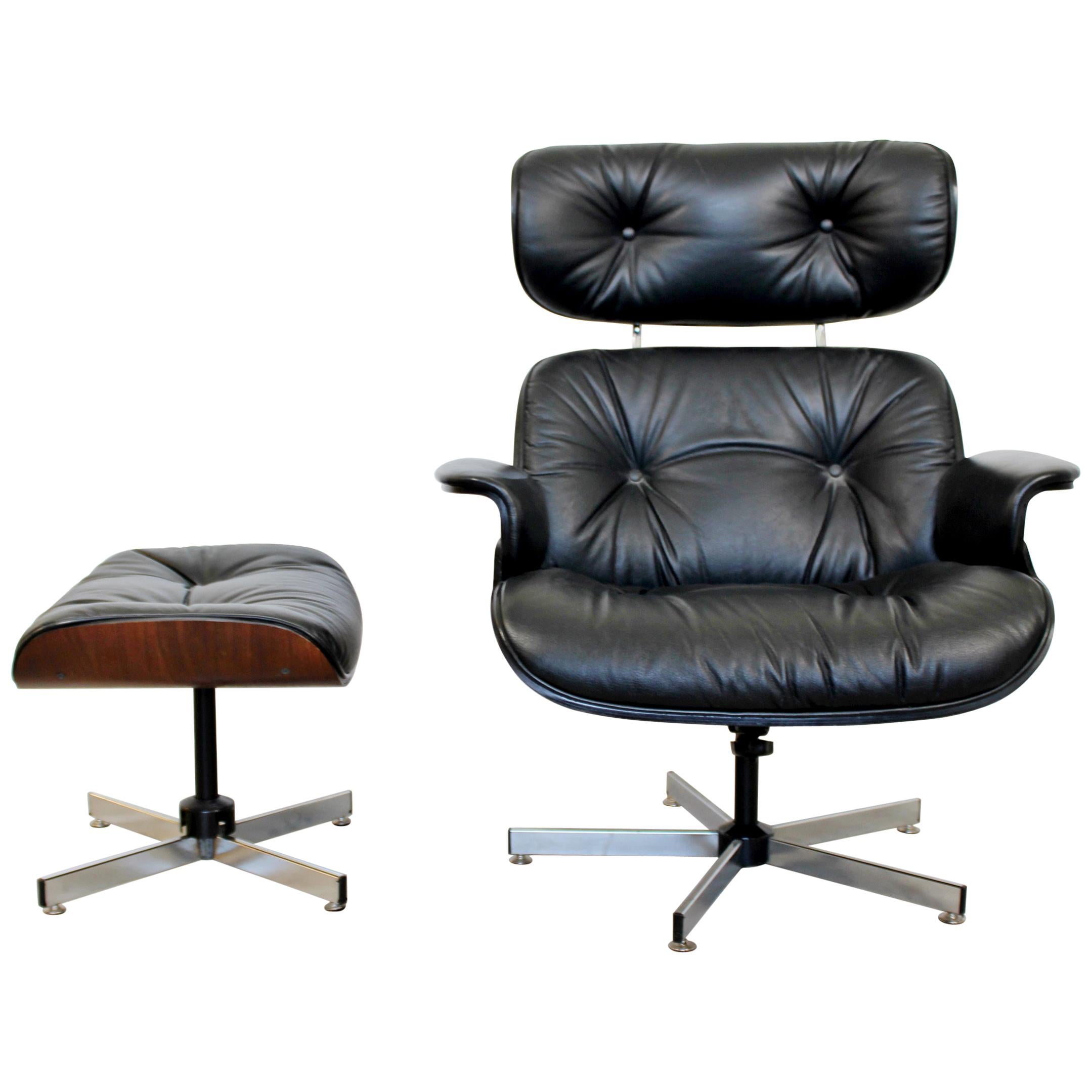 Mid-Century Modern Plycraft Lounge Chair and Ottoman Eames Herman Miller Style