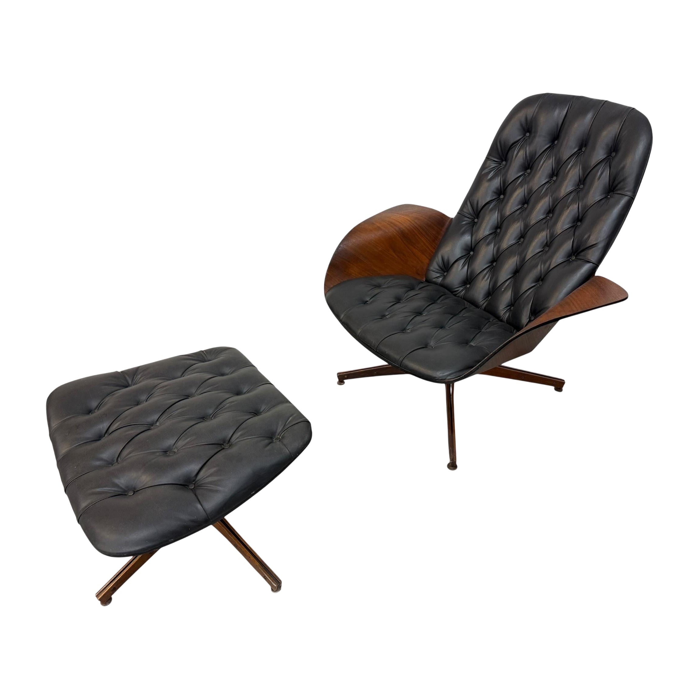 Mid-Century Modern Plycraft Mr. Chair & Ottoman
