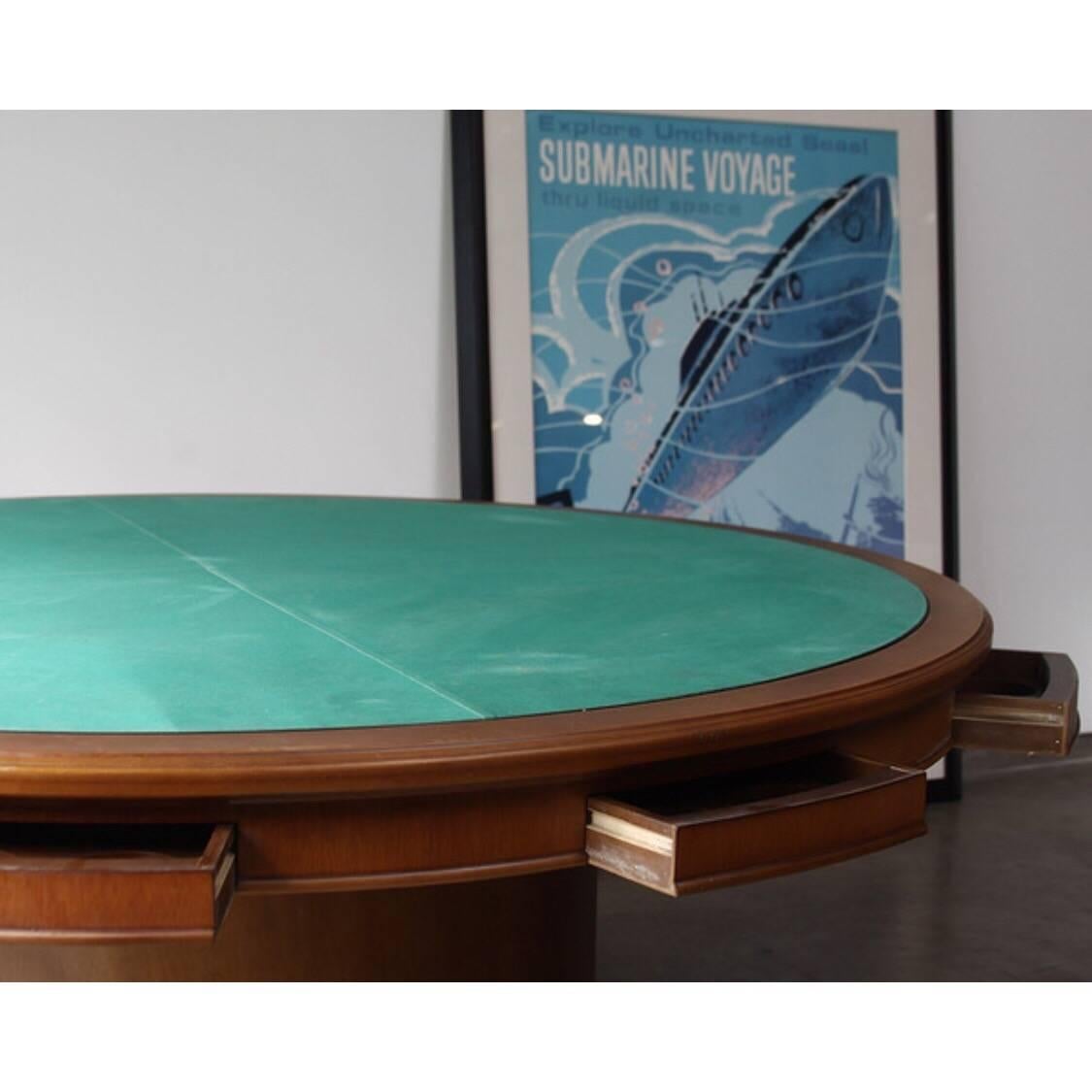 Mid-Century Modern Poker Game Table In Good Condition For Sale In Los Angeles, CA