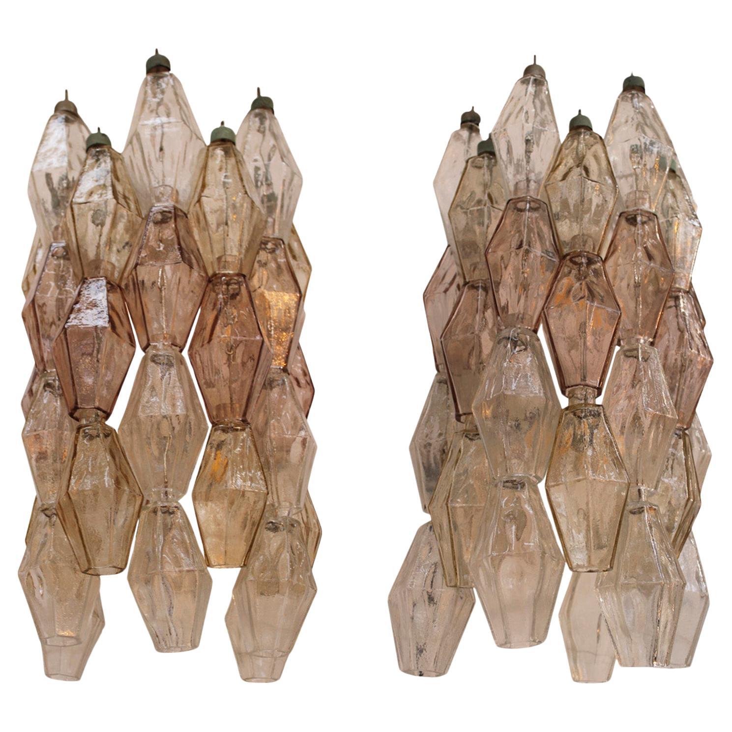 Mid Century Modern Poliedri Italian Sconces by Carlo Scarpa for Venini 1950