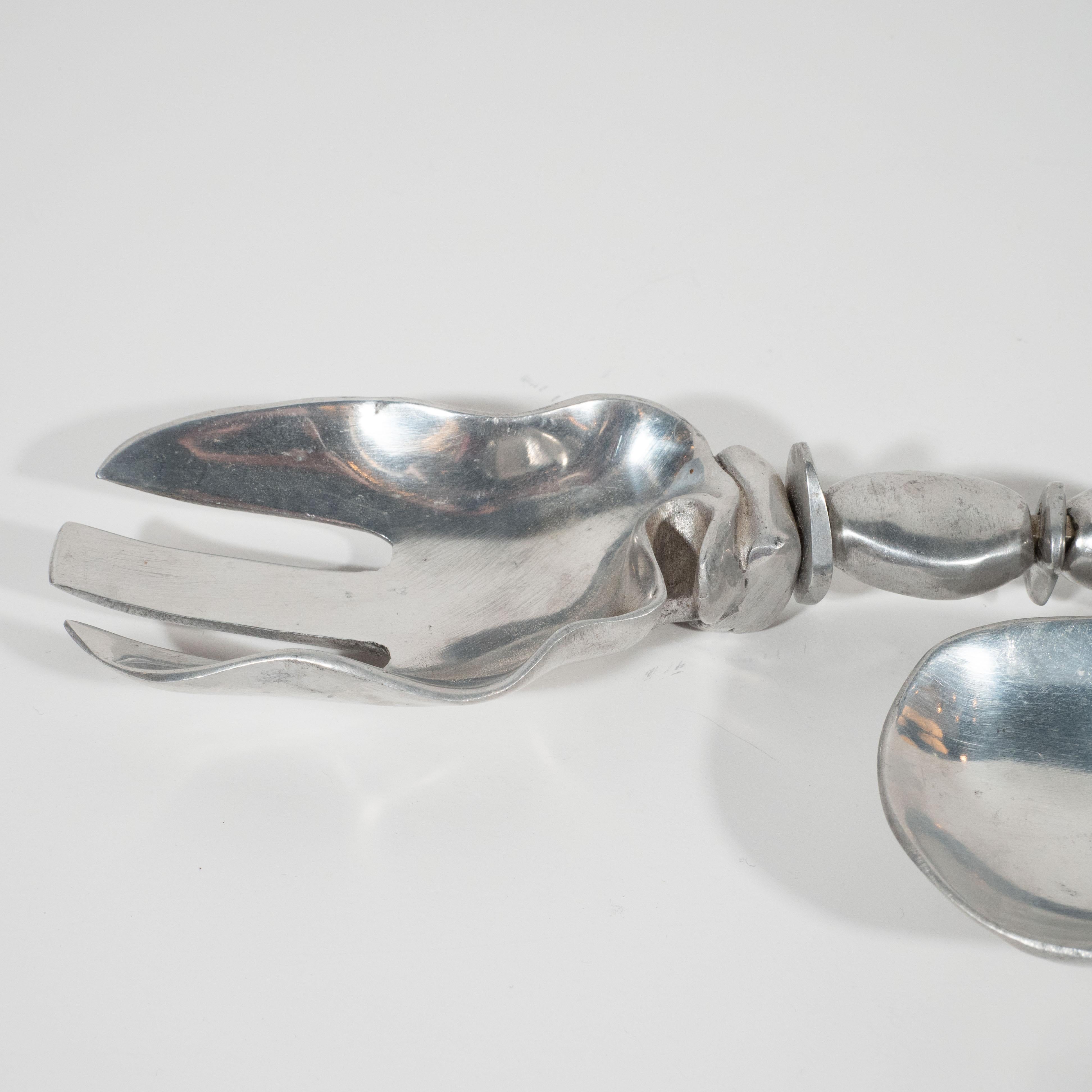 Mid-Century Modern Polished Aluminium Serving Set by Arthur Court 4