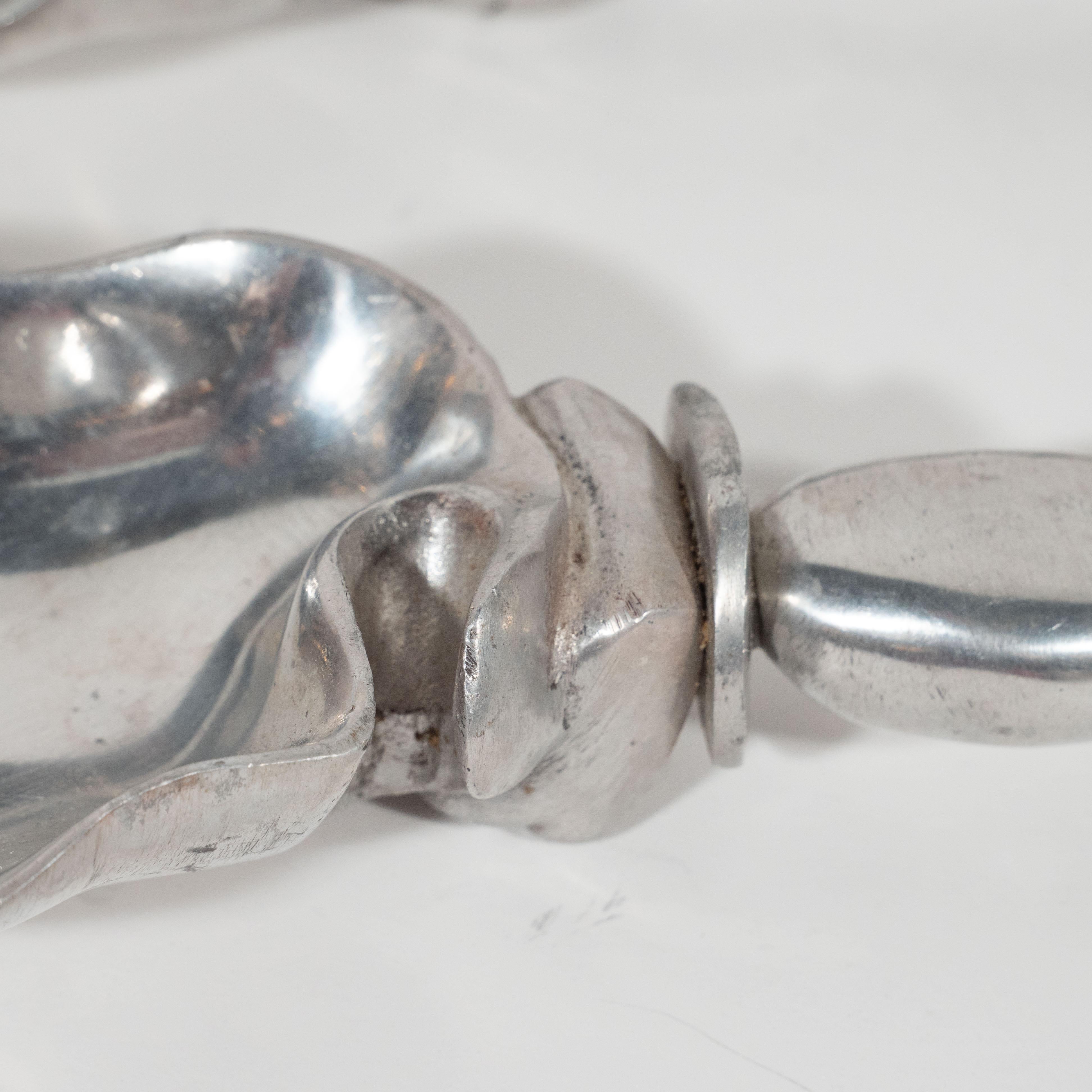 Mid-Century Modern Polished Aluminium Serving Set by Arthur Court In Excellent Condition In New York, NY