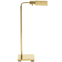 Mid-Century Modern Polished Brass Cantilevered Adjustable Floor Lamp