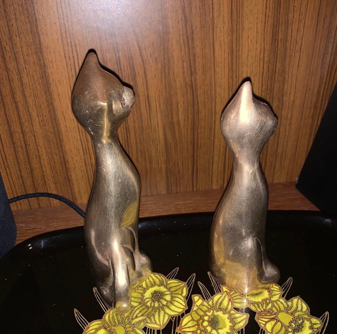 vintage brass cat figurine