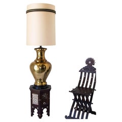 Polished Brass Large Scale Hollywood Regency Moroccan Urn Table Lamp 1950's