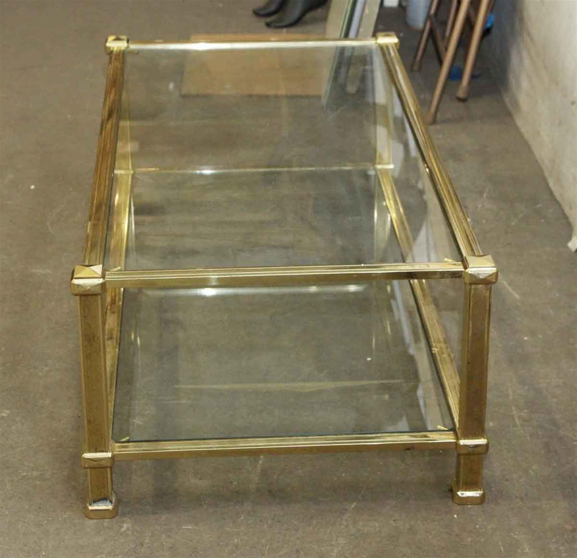 Mid-Century Modern Polished Brass Rectangle Coffee Table, 1970s In Excellent Condition In New York, NY