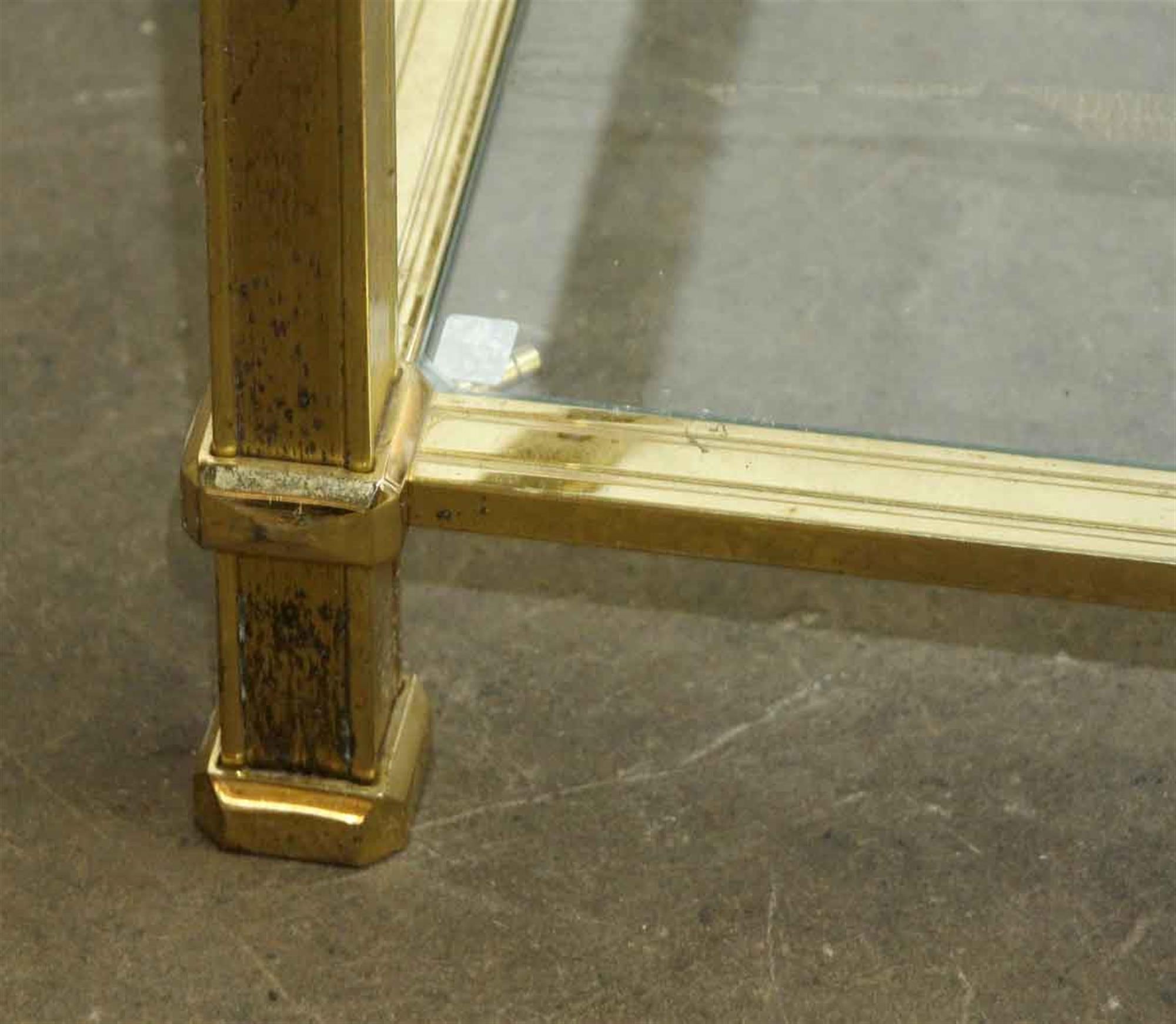 Late 20th Century Mid-Century Modern Polished Brass Rectangle Coffee Table, 1970s