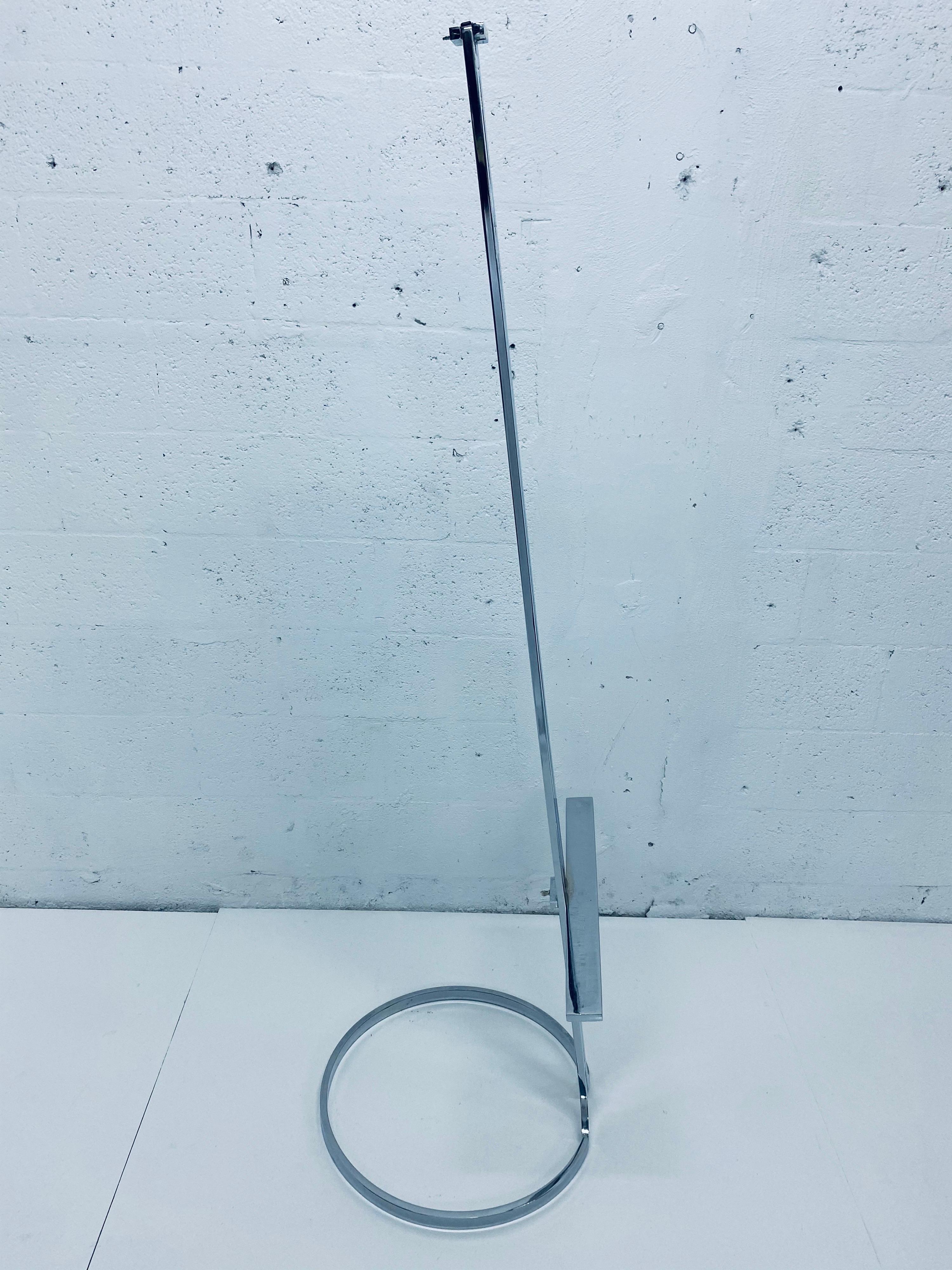 Mid-Century Modern Polished Chrome Adjustable Art Easel, 1970s In Good Condition In Miami, FL