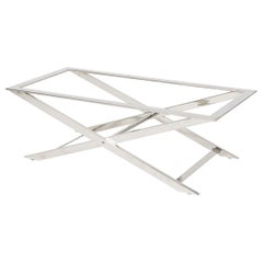 Mid-Century Modern Polished Chrome Barcelona Style Coffee Table Base Mid-Century Modern Polished Chrome Barcelona Style Coffee Table Base