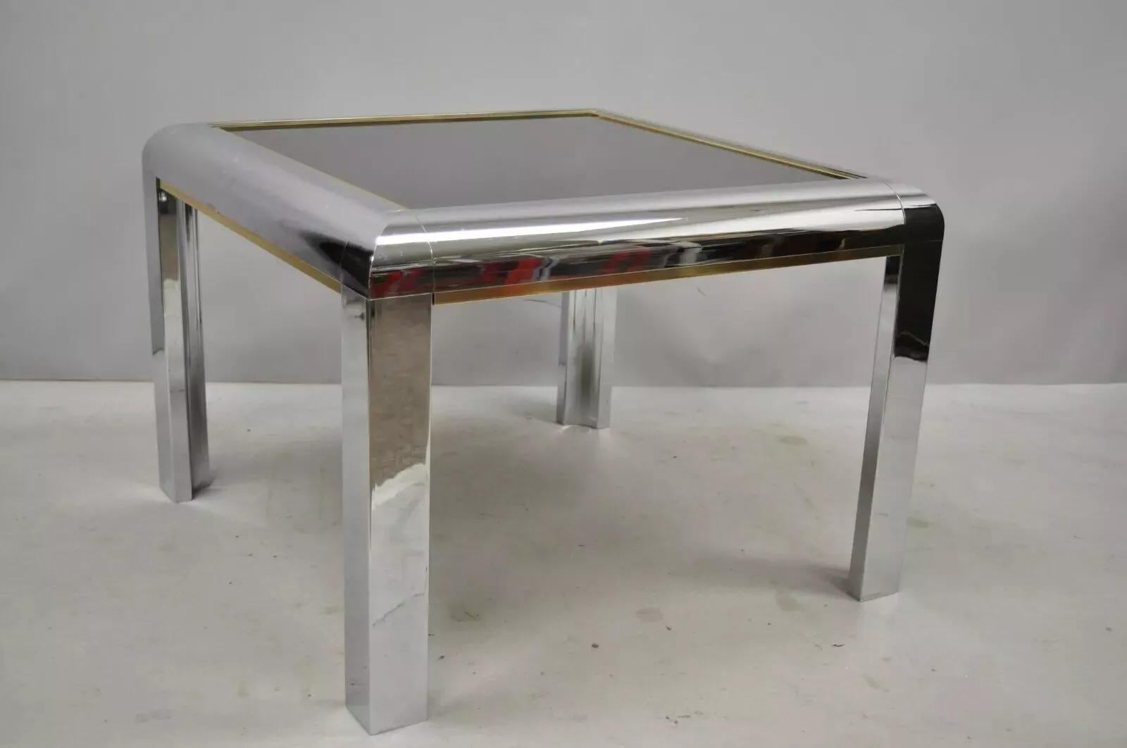 Table d'appoint moderne du milieu du siècle dernier en chrome poli de style Milo Baughman en vente 4