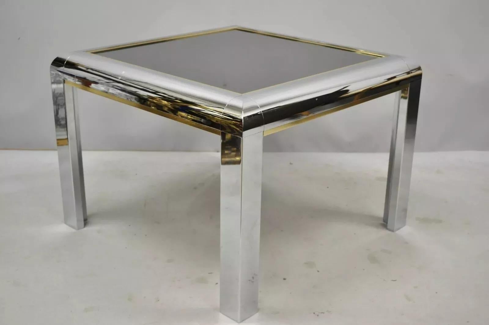 Table d'appoint moderne du milieu du siècle dernier en chrome poli de style Milo Baughman Bon état - En vente à Philadelphia, PA