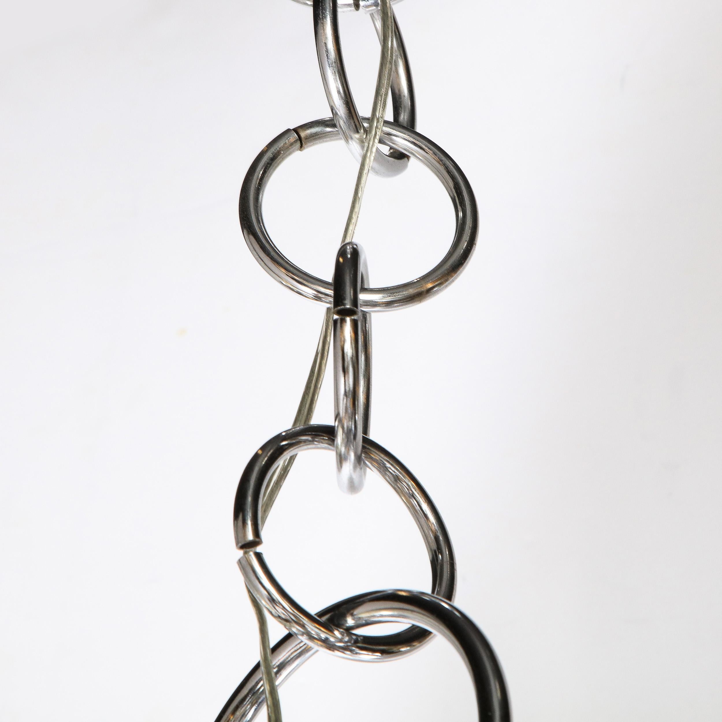 Moderner 4-Arm-Kronleuchter aus poliertem Chrom und Murano-Ockerglas, Mid-Century Modern im Angebot 2